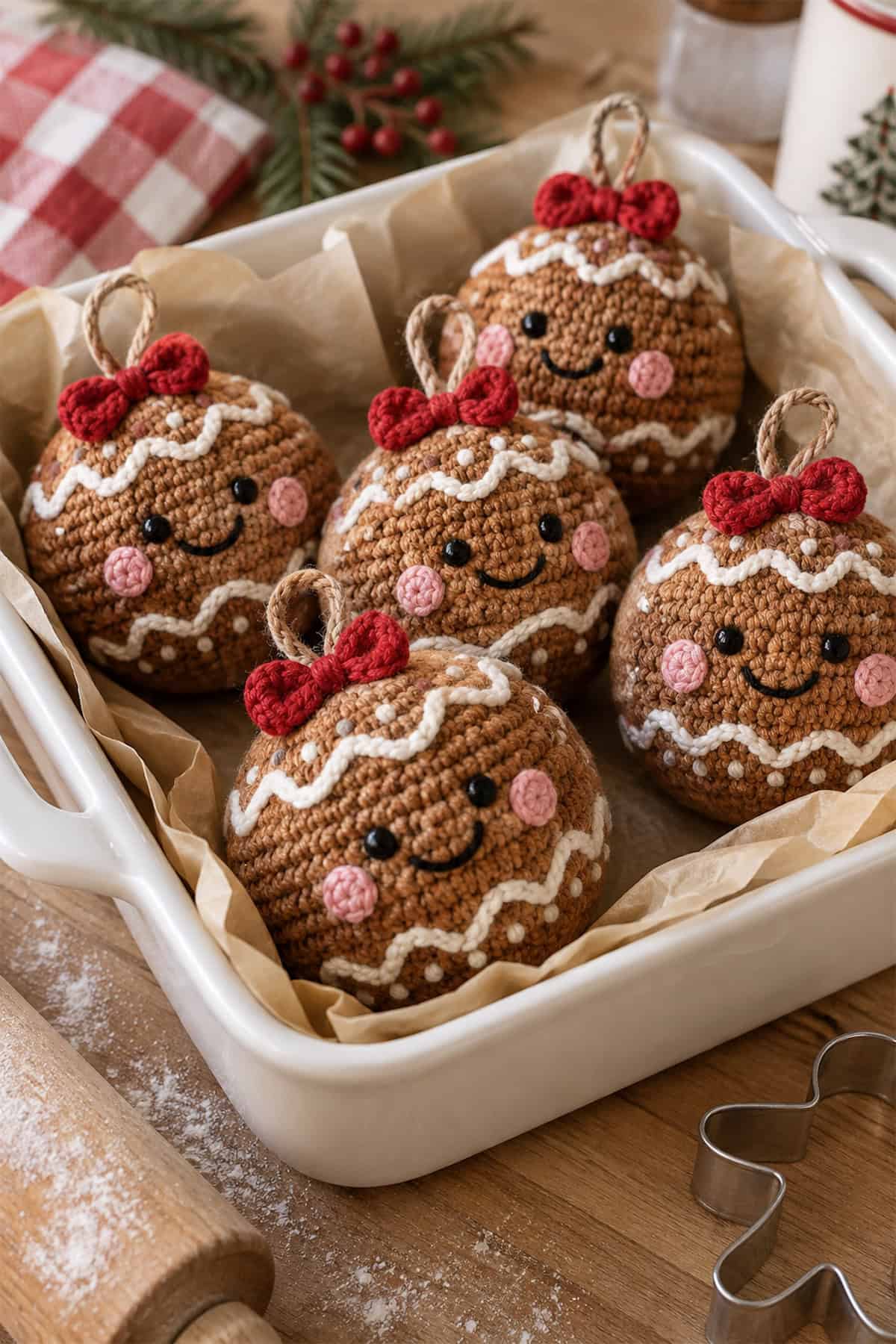 Gingerbread Face Baubles