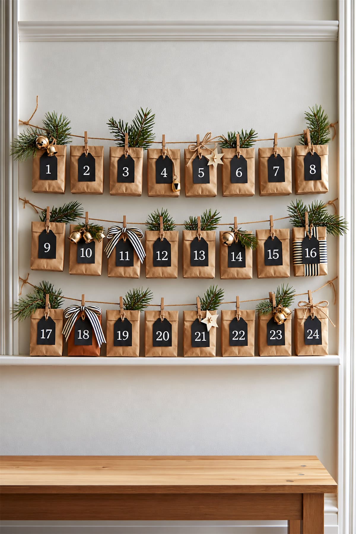 Clipped Kraft Bag Advent Calendar