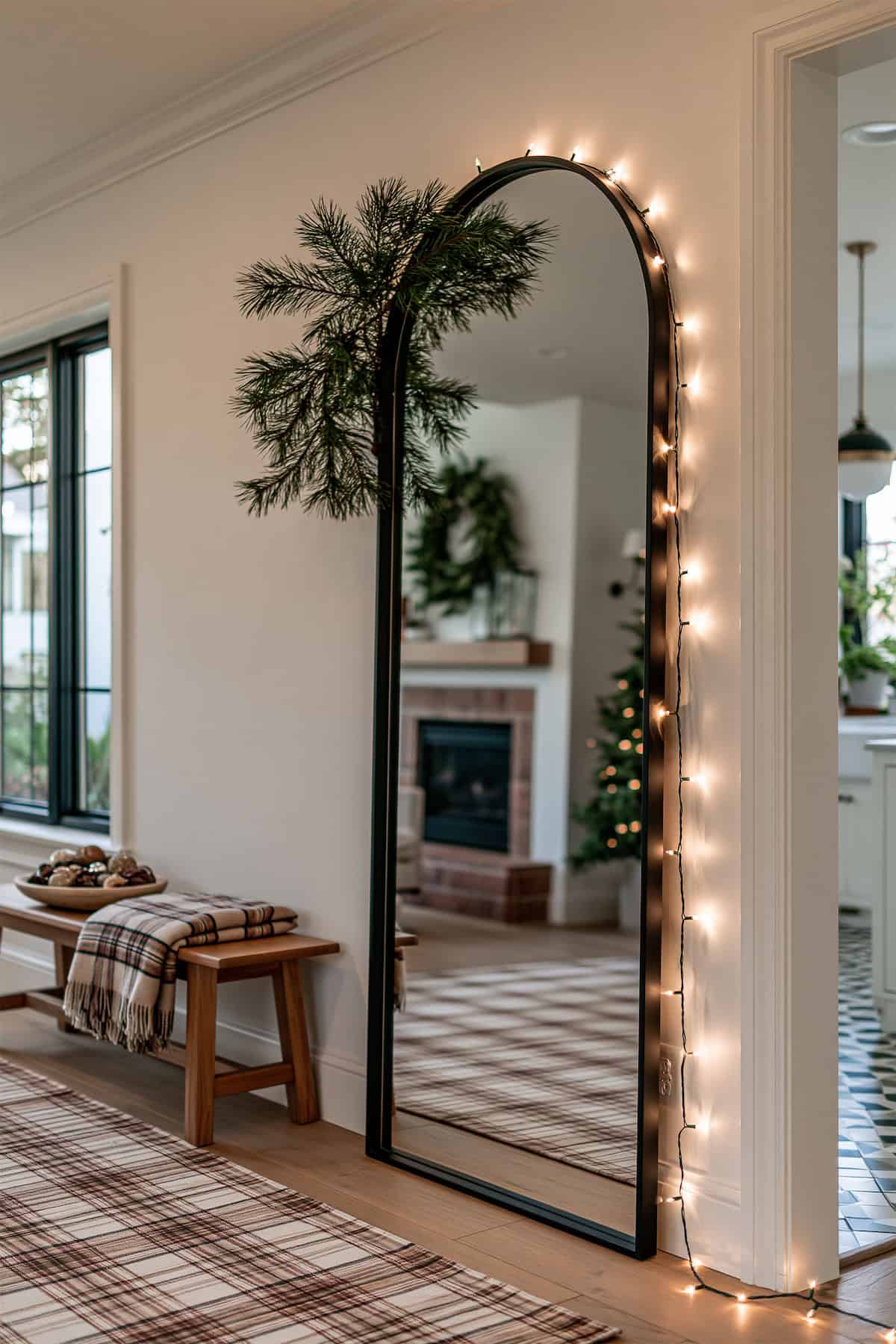 One Pine Branch for a Christmas Mirror