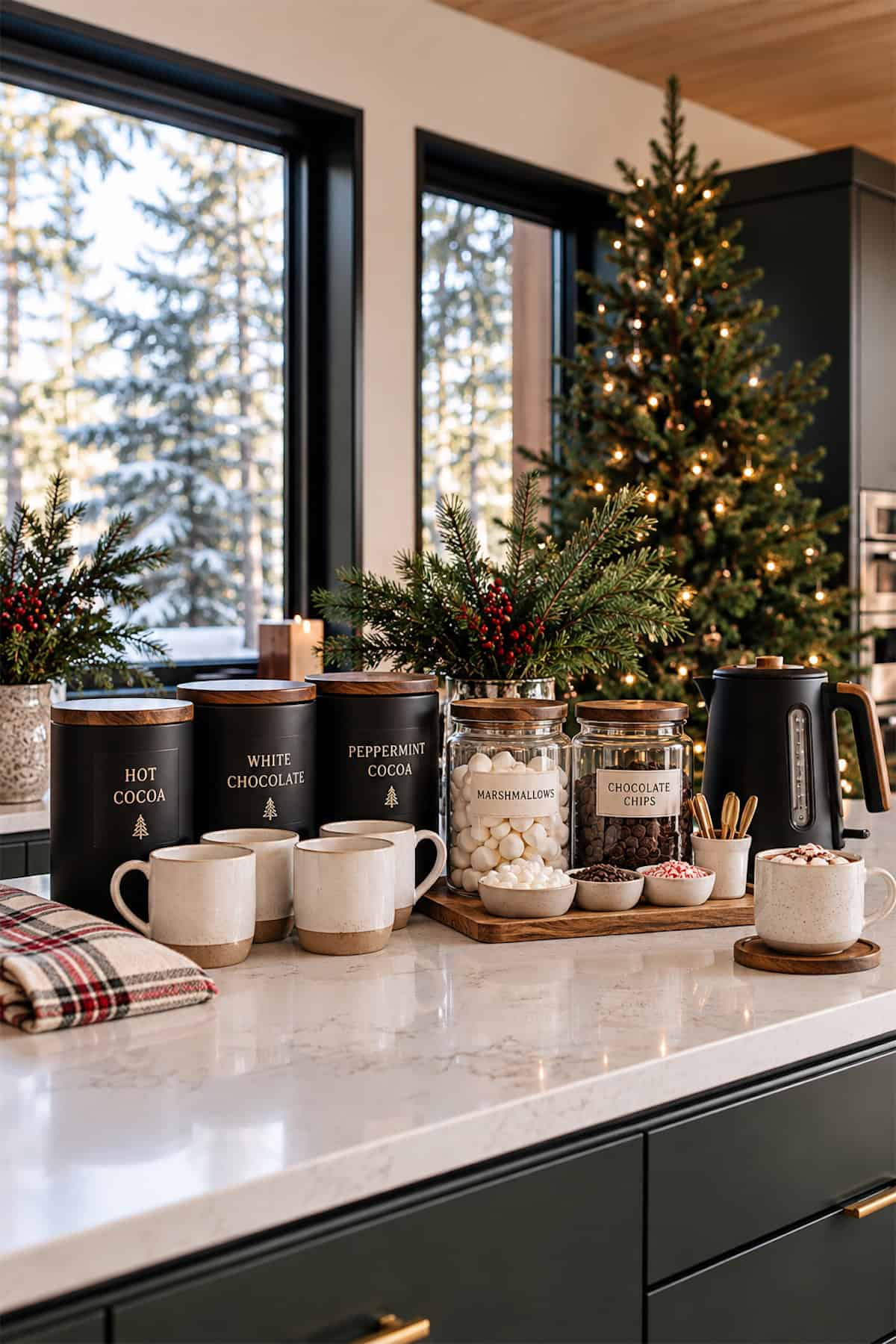 Black-and-White Cocoa Counter