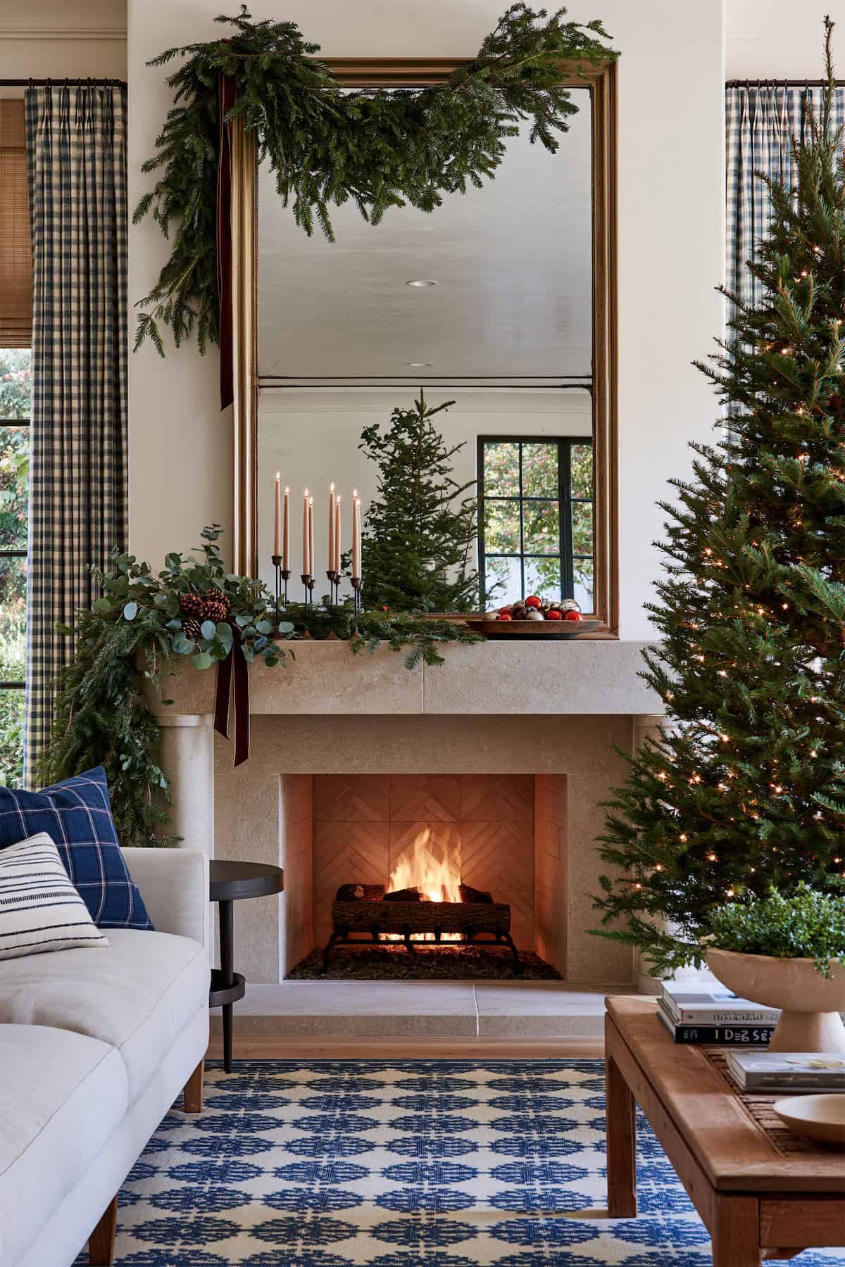 Over the Mantel, a Christmas Mirror