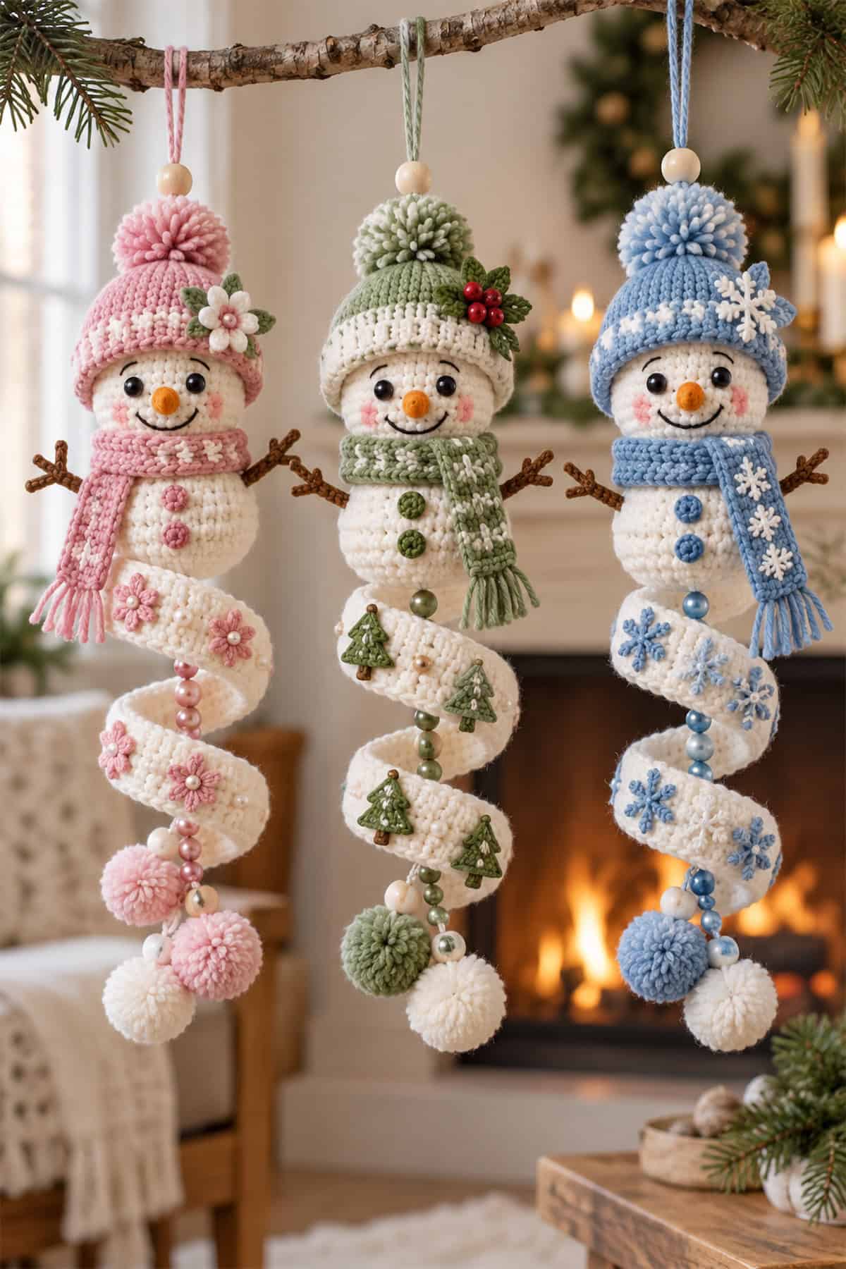 Snowman Spiral Ornaments