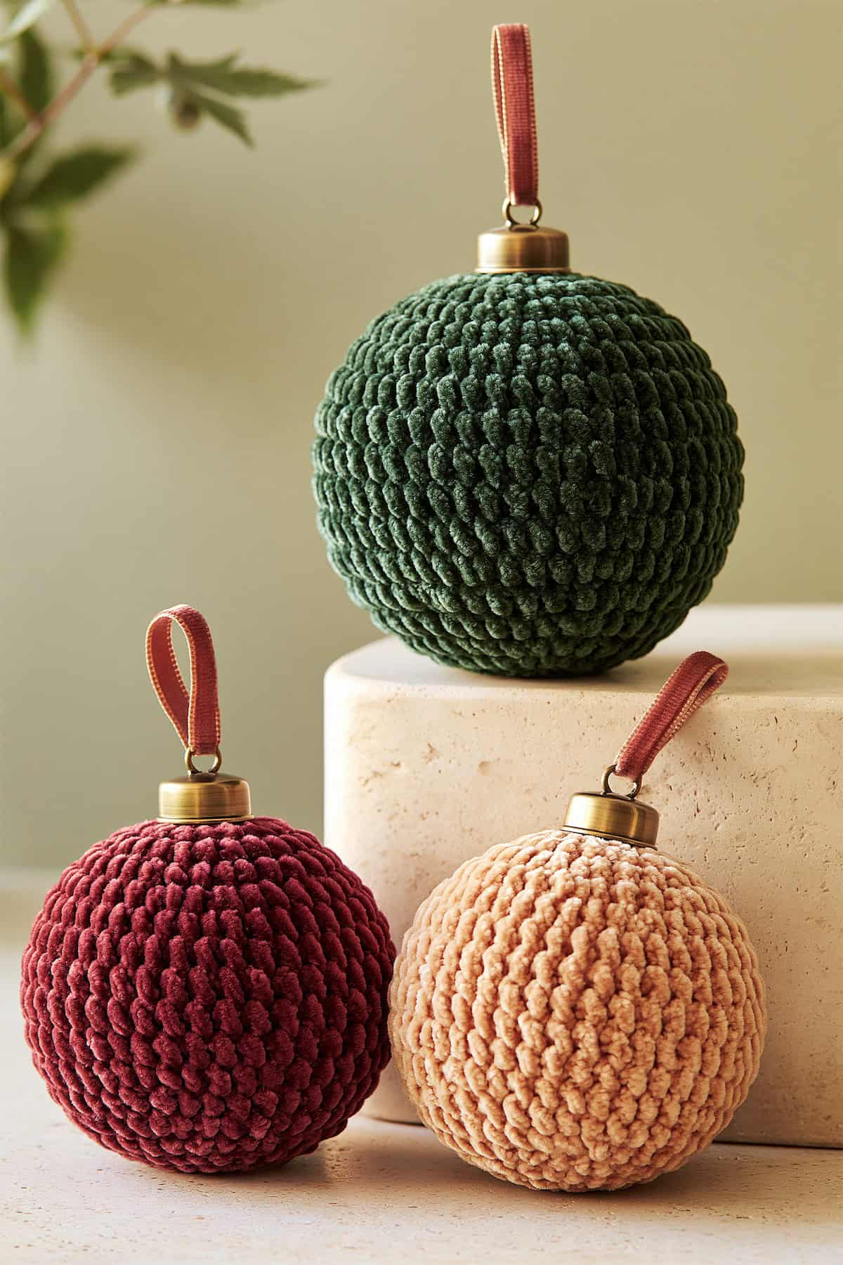 Velvet Yarn Crochet Baubles