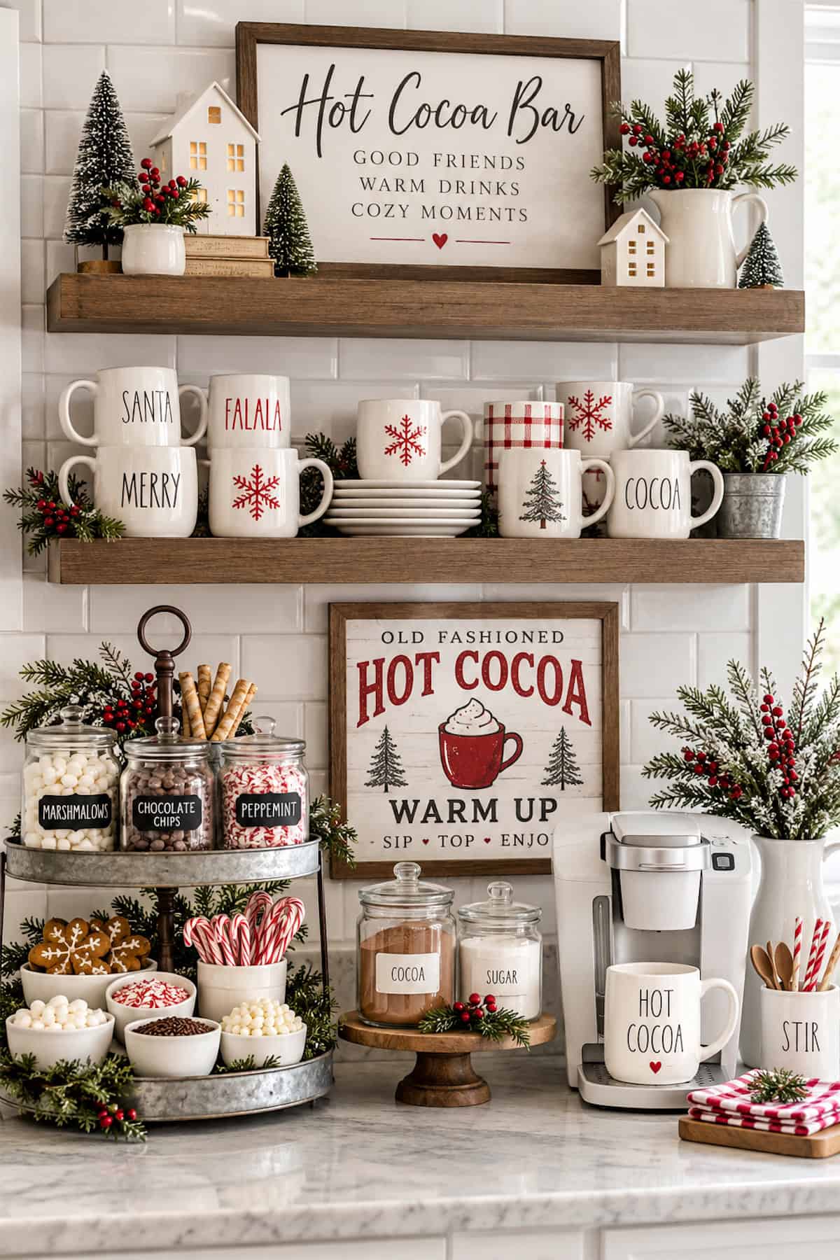 Wall Shelves for a Hot Cocoa Bar