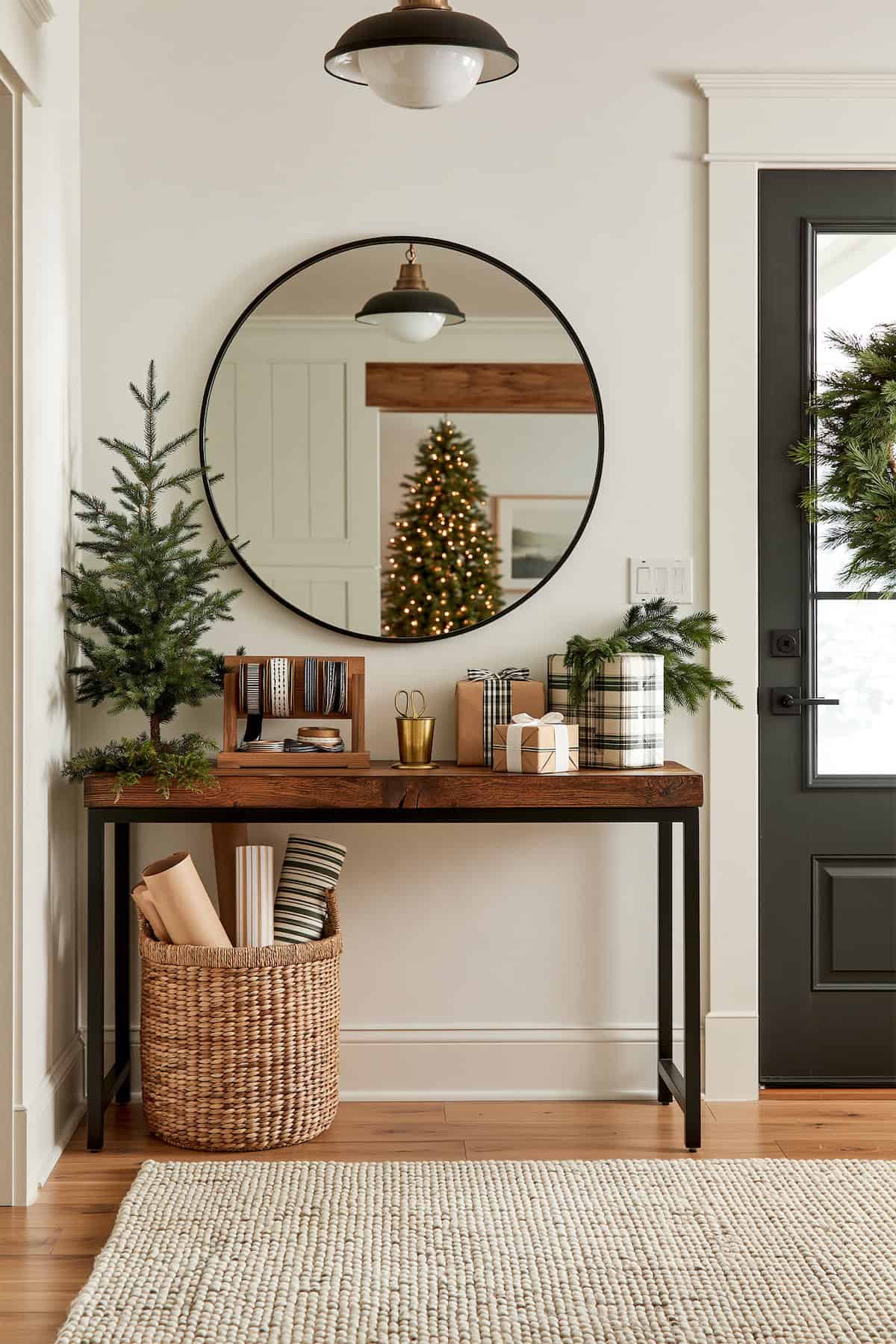 An Entry Table Christmas Gift Station