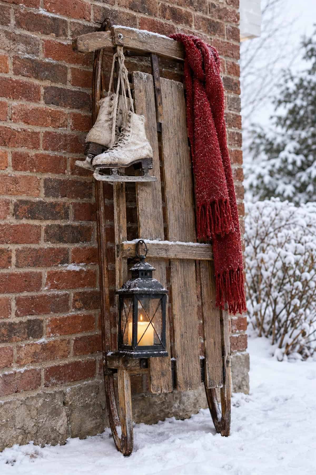 A Sled-Side Christmas Lantern