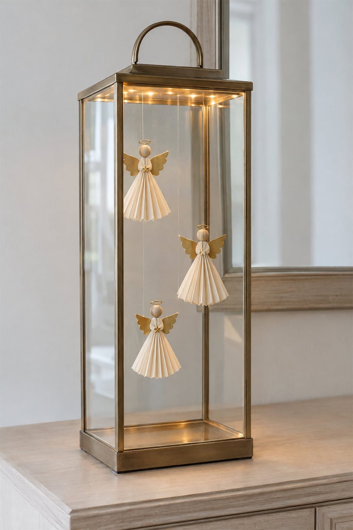 Paper Angels in a Christmas Lantern