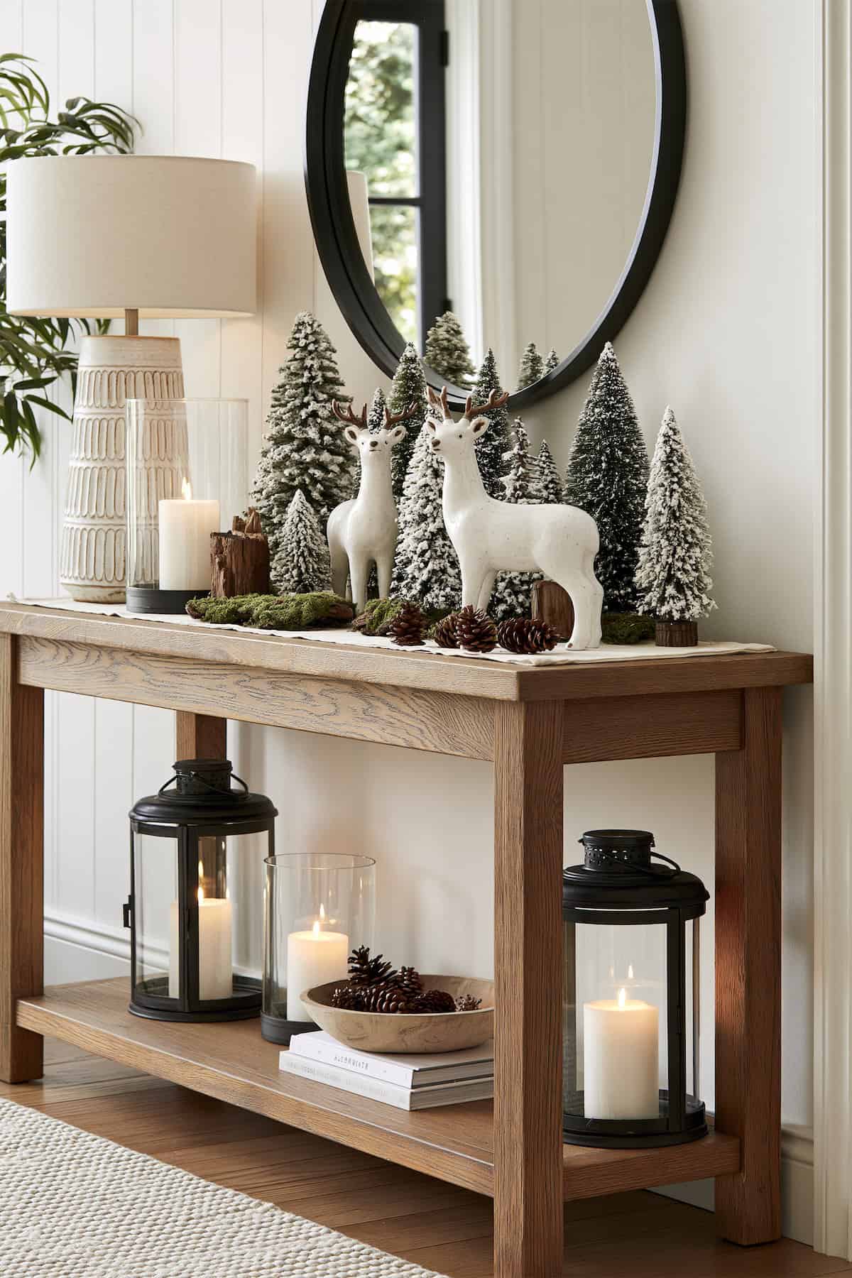 A Snowy Woodland Christmas Entry Table