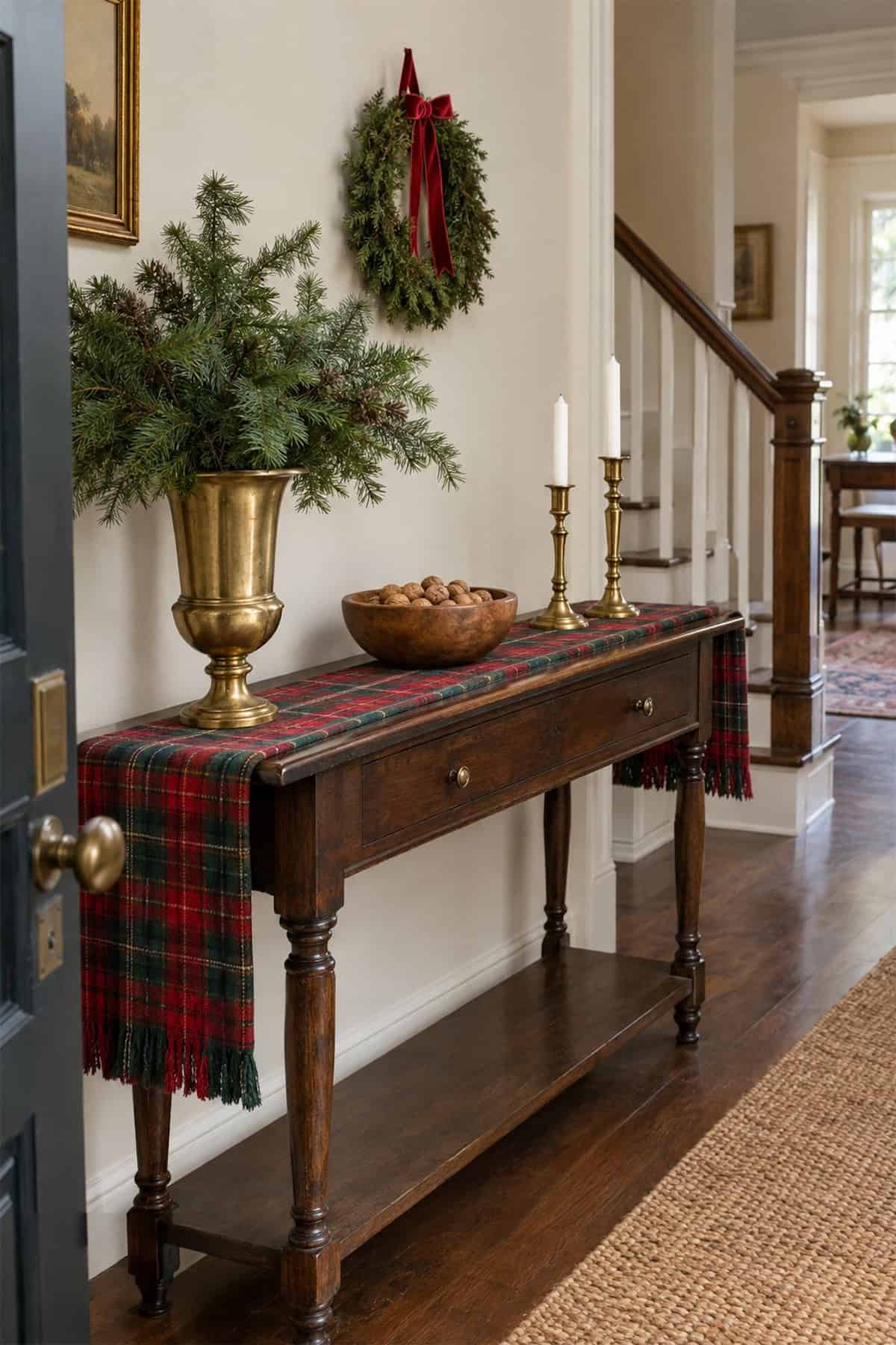Tartan on the Christmas Entry Console