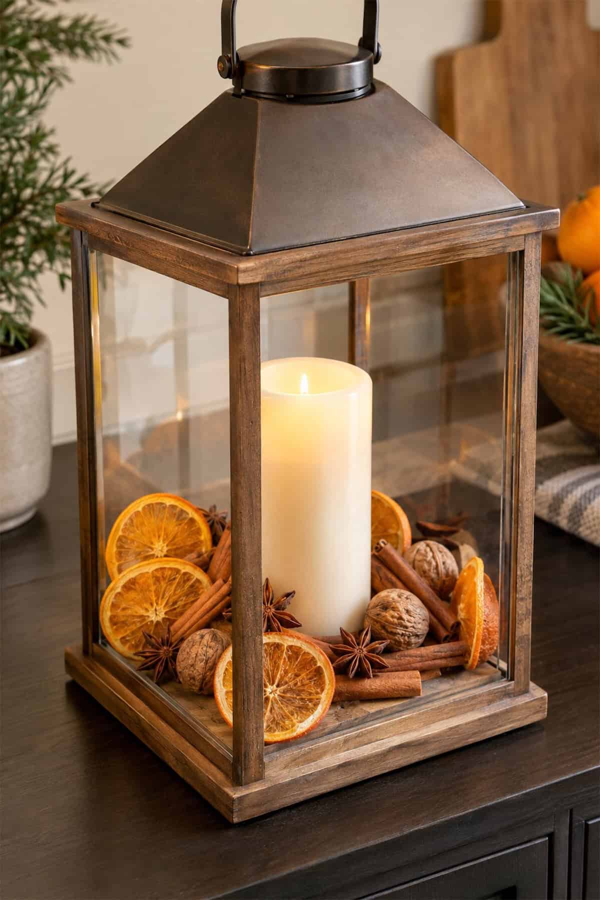 Orange and Spice Christmas Lantern
