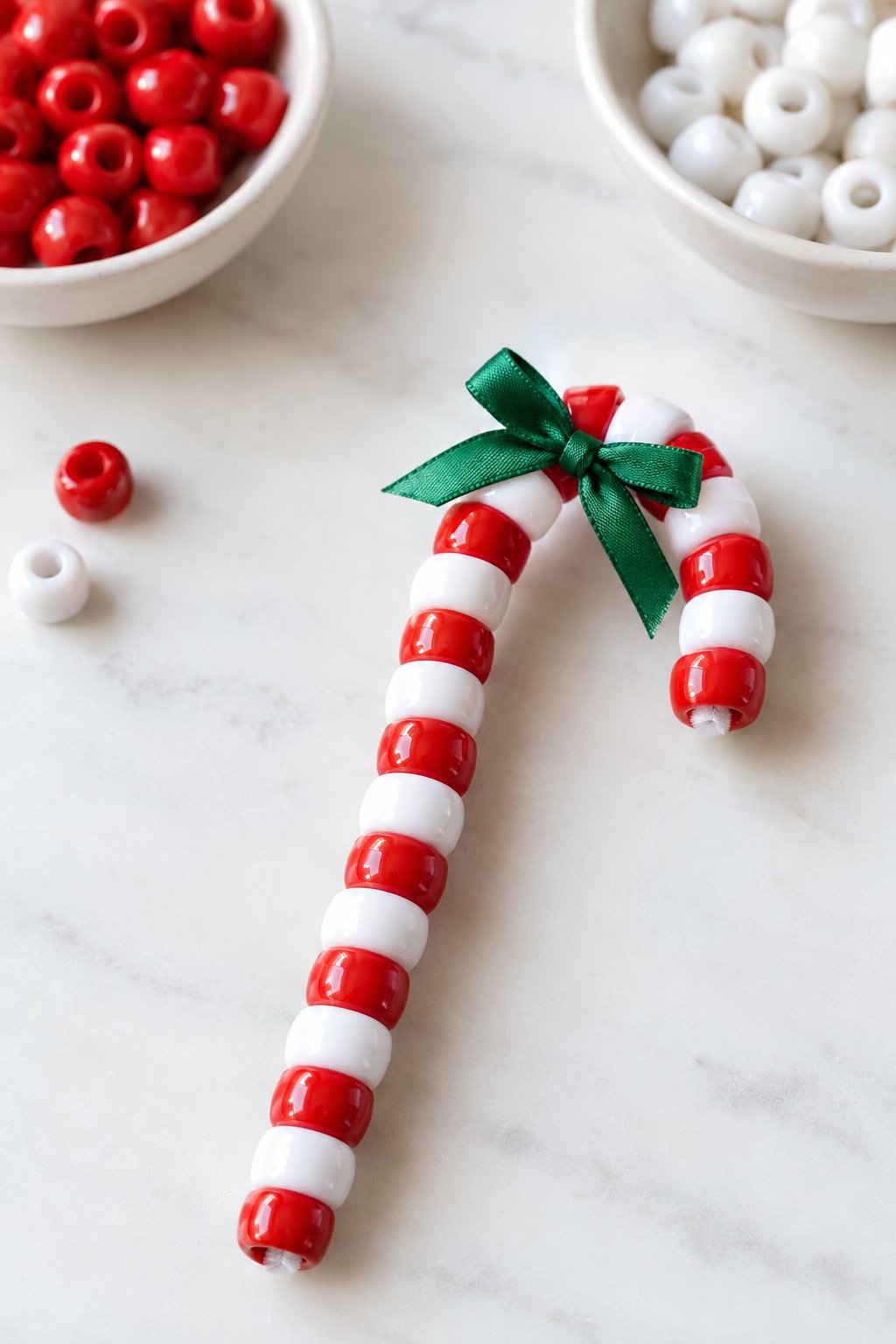 beaded candy cane ornament