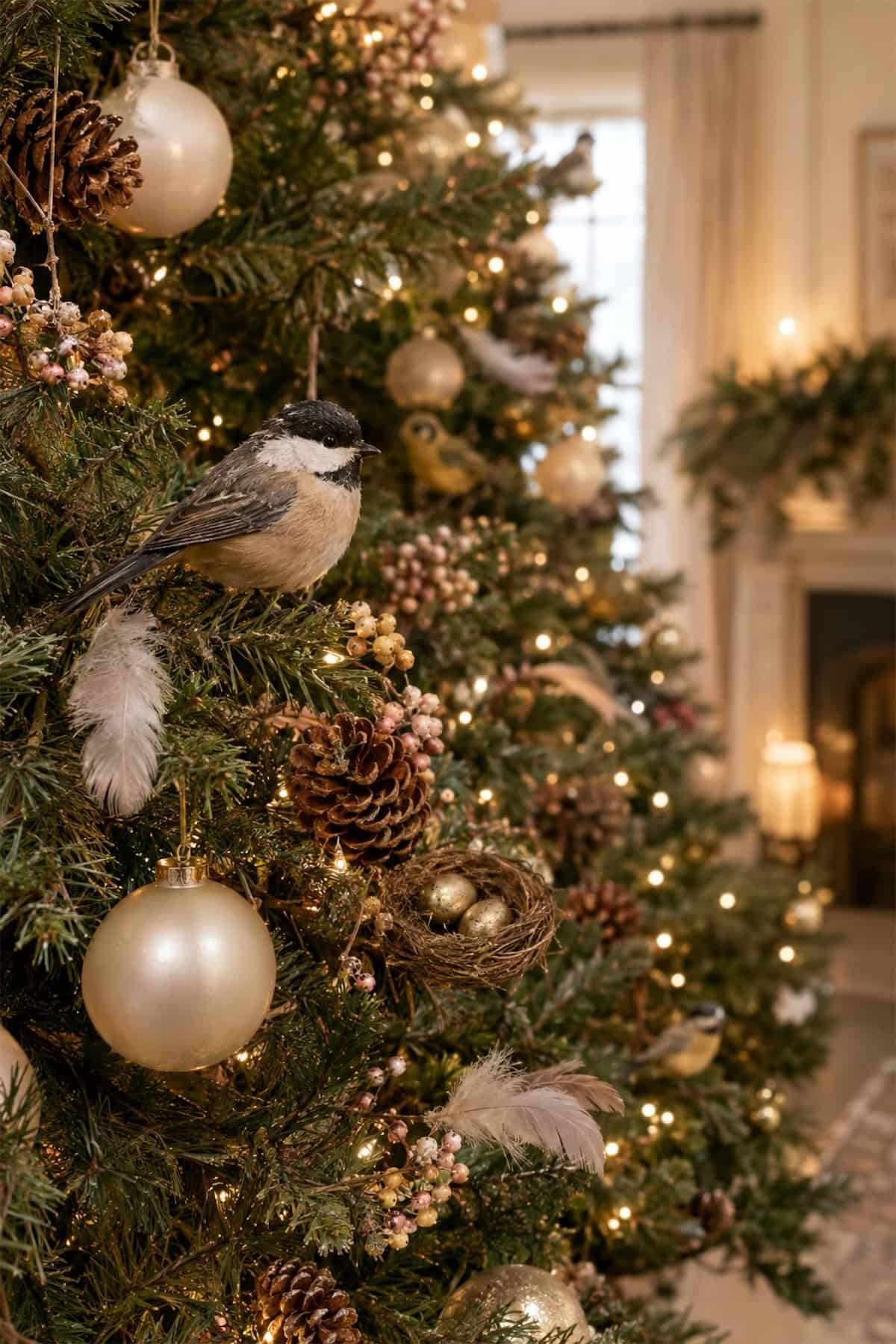Birds and Feathers on the Christmas Tree