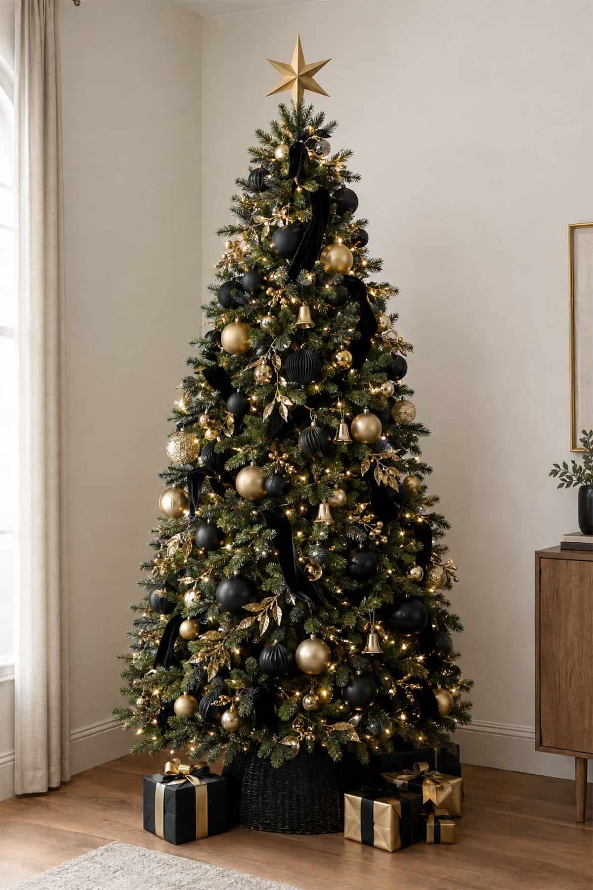 Black and Gold Christmas Tree