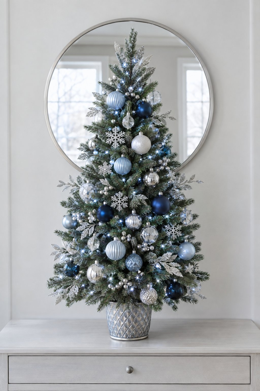 Blue and Silver Across the Tree