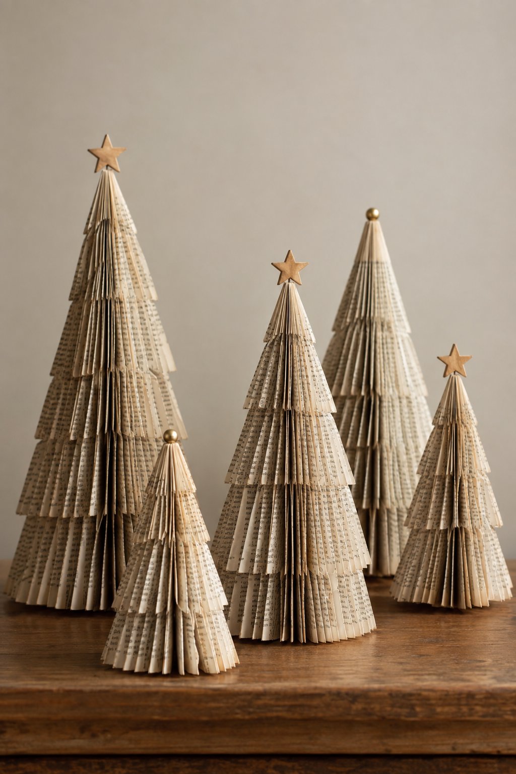 book page christmas trees