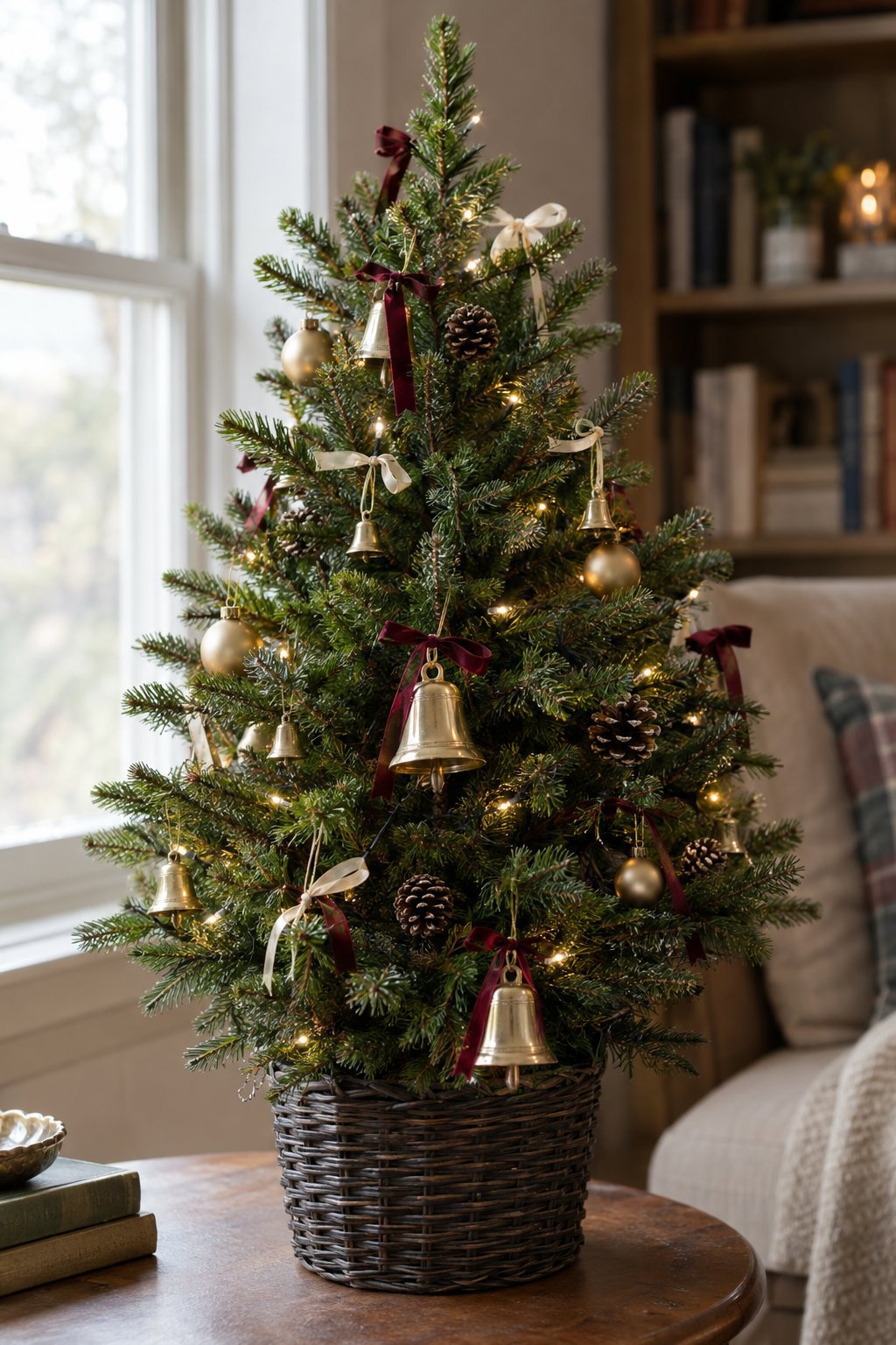 Brass Bells on a Basket-Base Tree