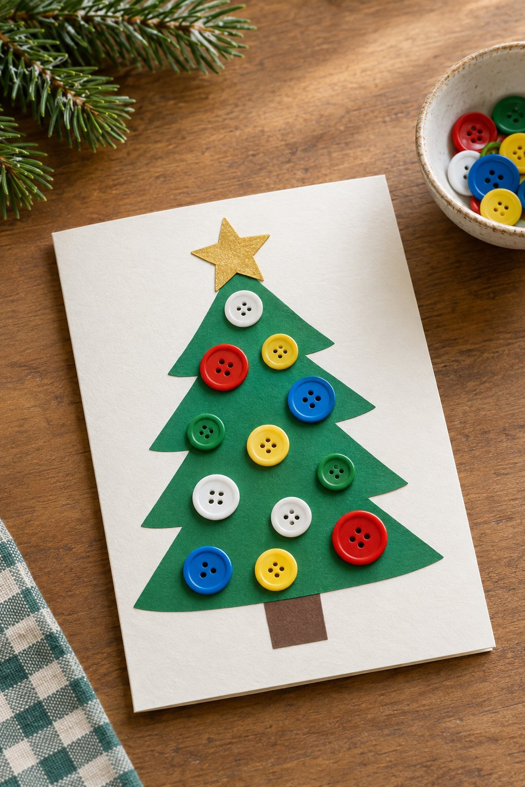 button christmas tree card