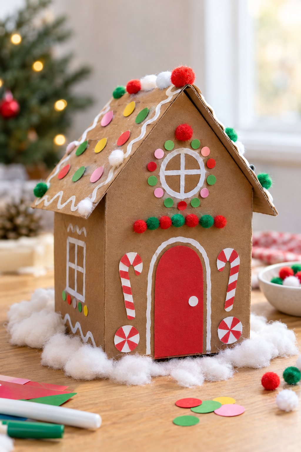 christmas cardboard gingerbread house