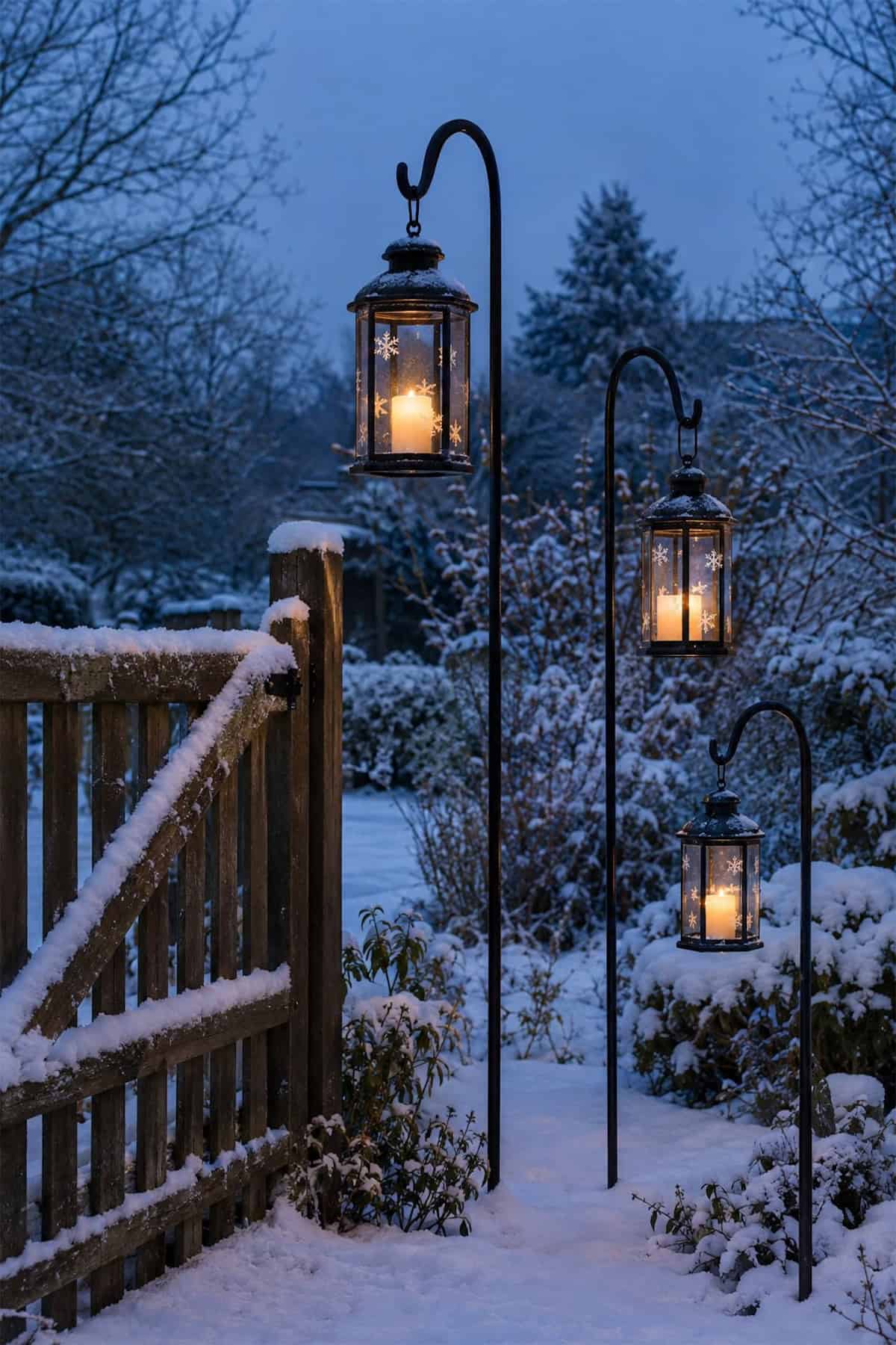 Christmas Lanterns on Shepherd’s Hooks