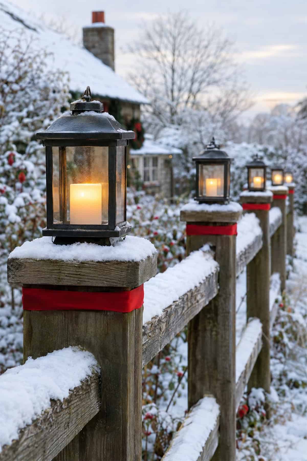 Fence-Post Christmas Lanterns
