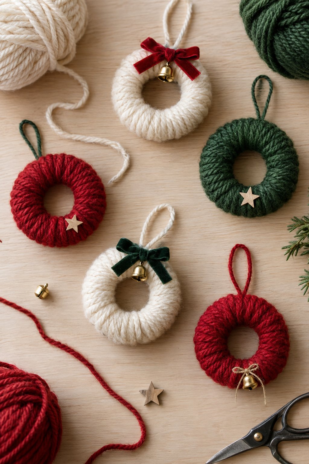 chunky yarn mini wreaths