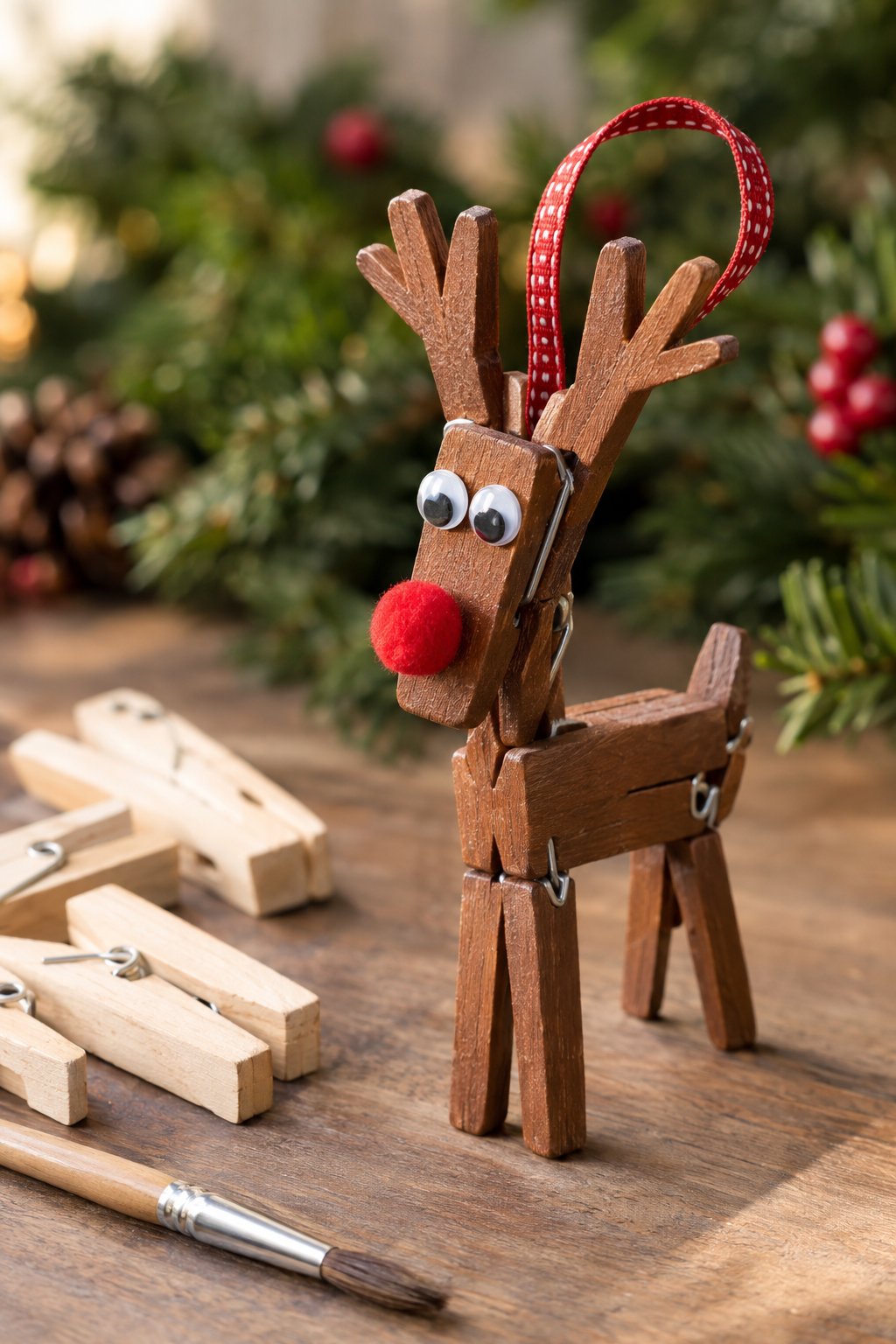clothespin reindeer ornament