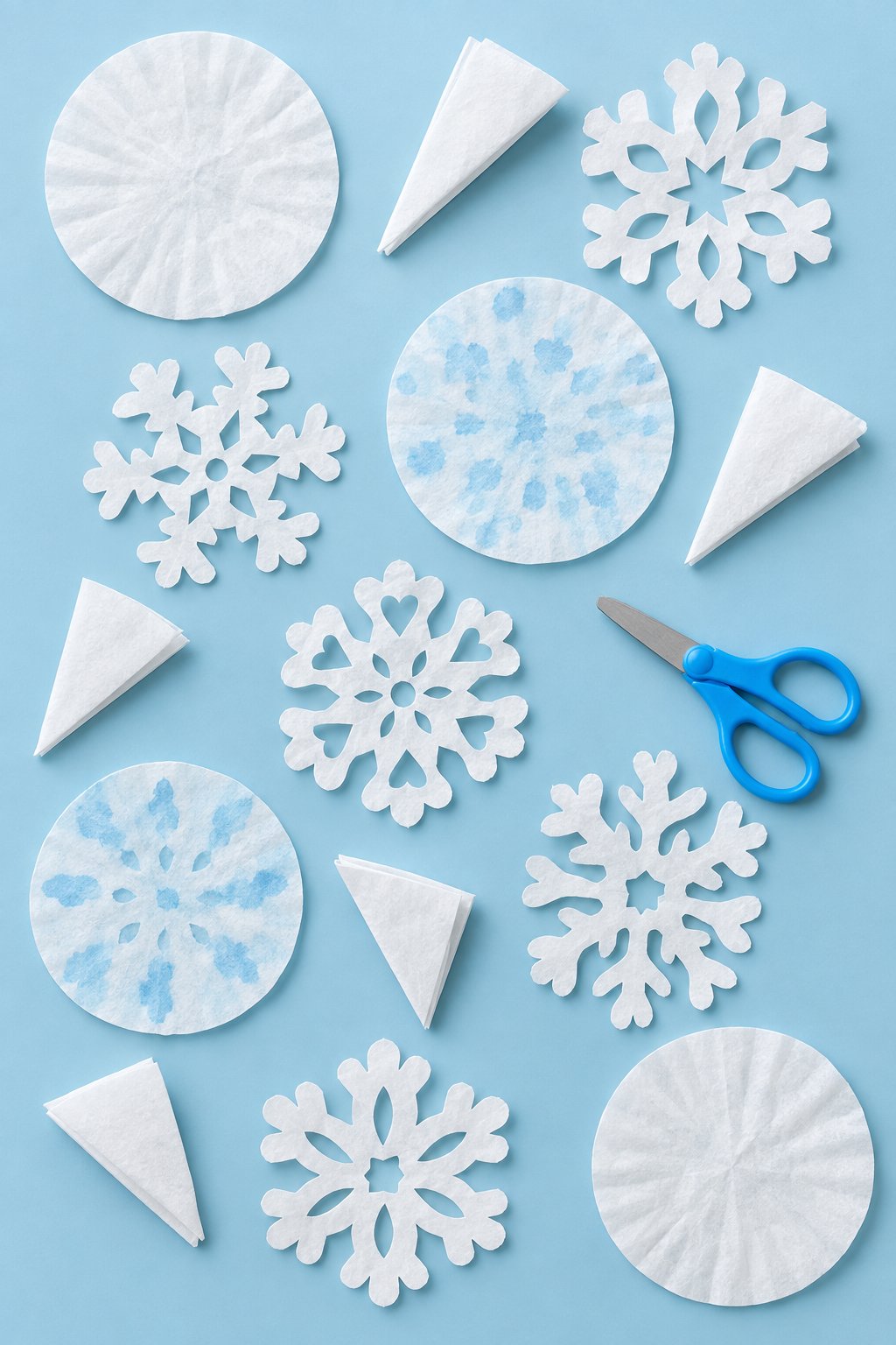coffee filter snowflakes