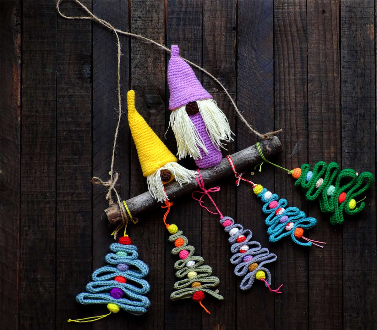 Gnome Garland and Crochet Baubles