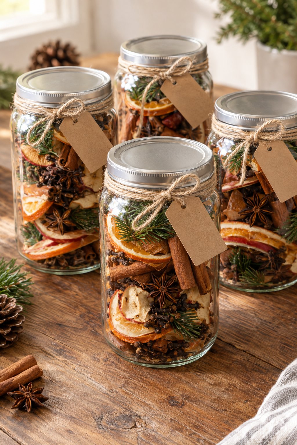 diy christmas potpourri jars