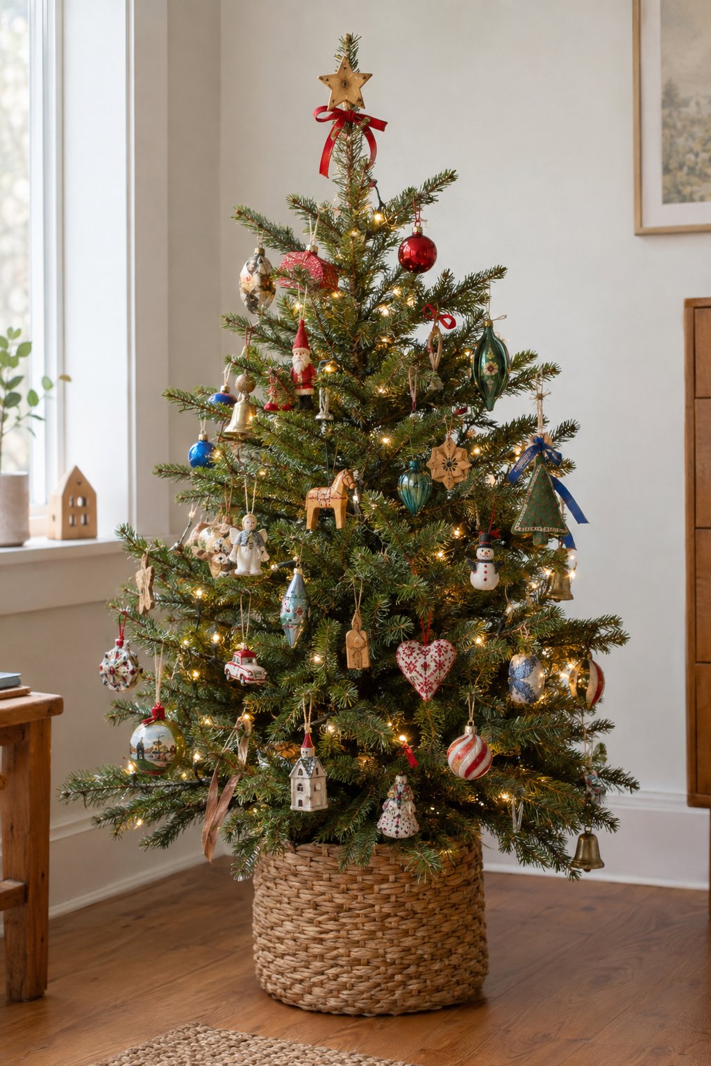 Collected Ornaments on a Small Tree
