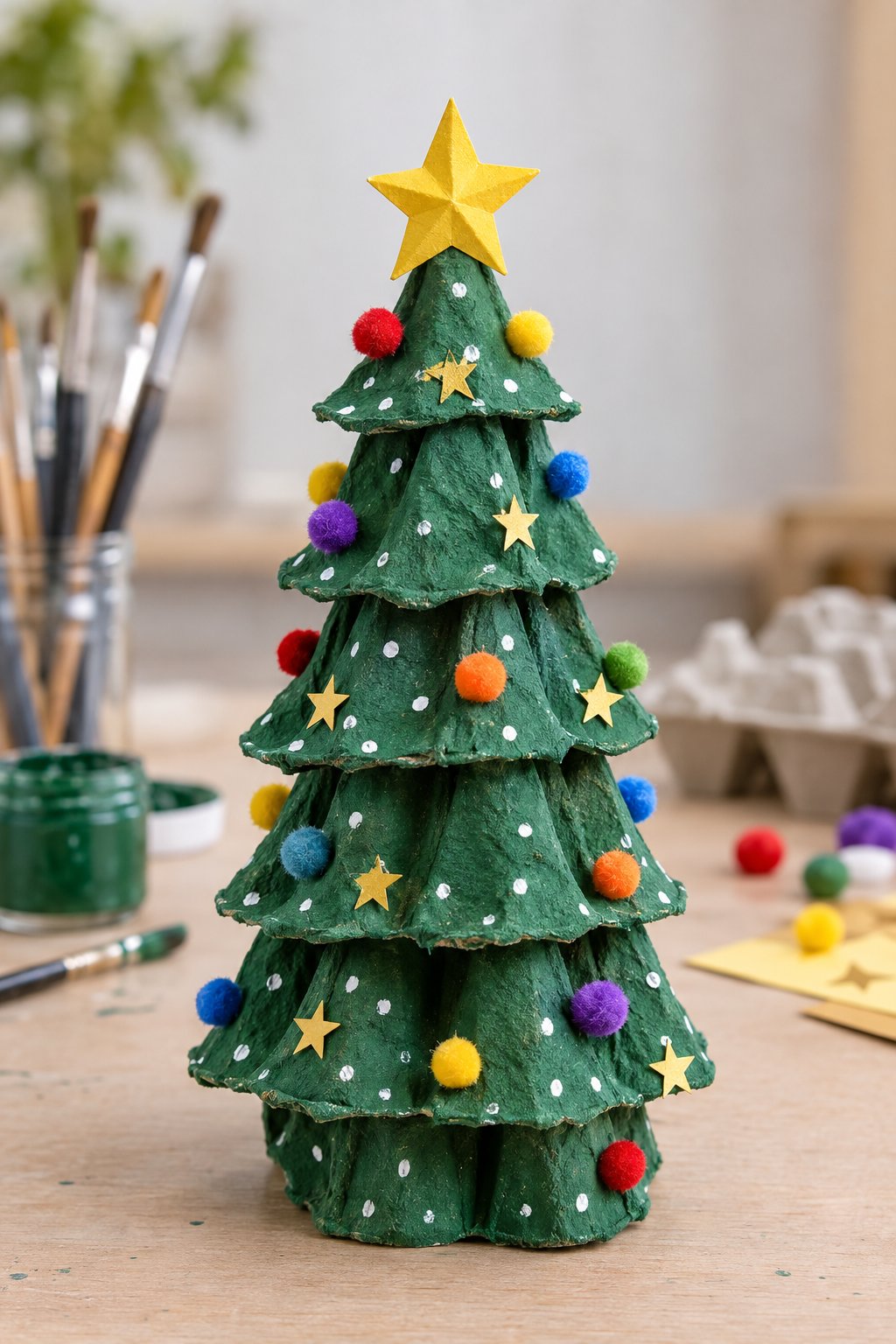 egg carton christmas tree