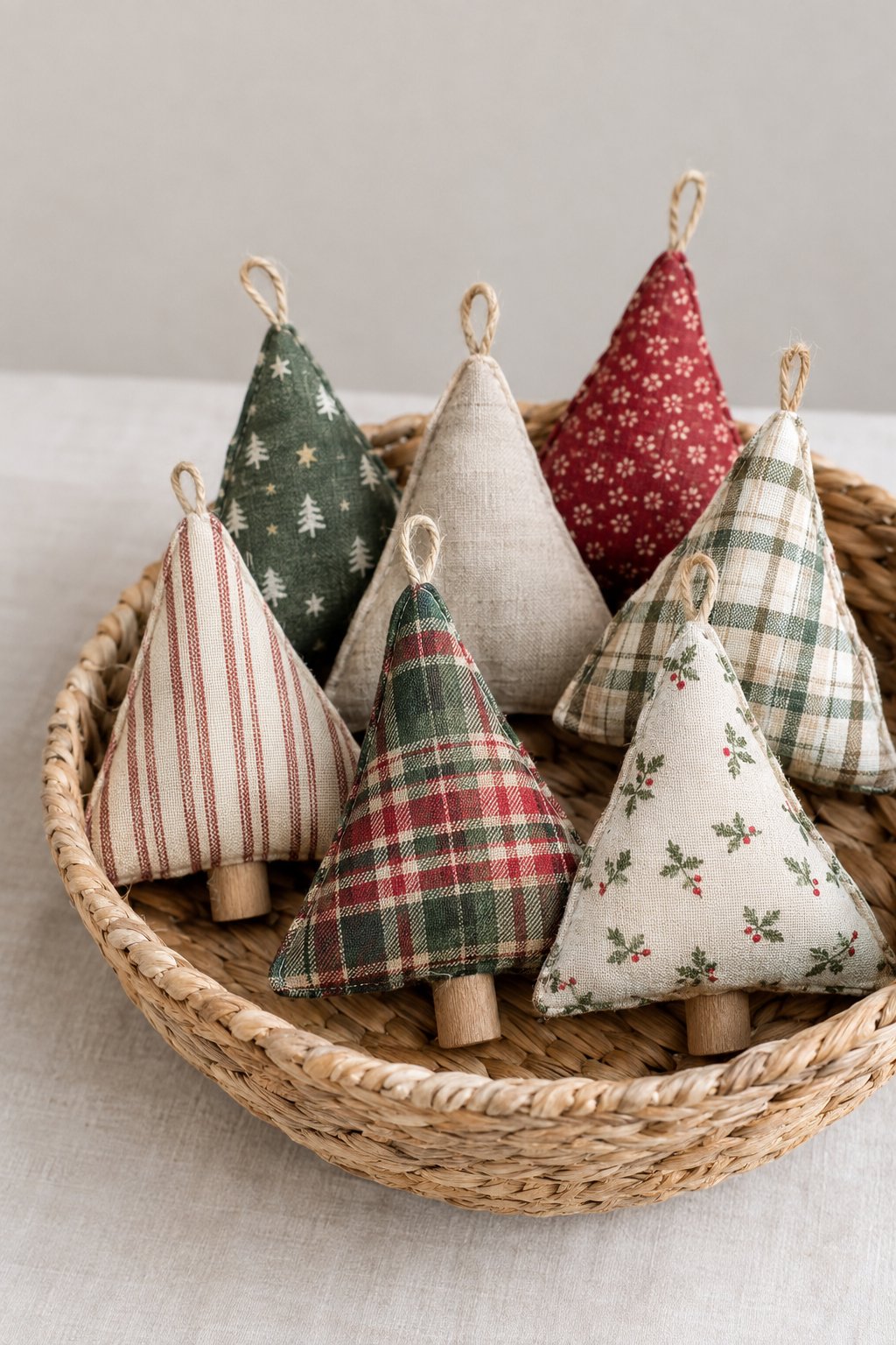 fabric scrap christmas trees
