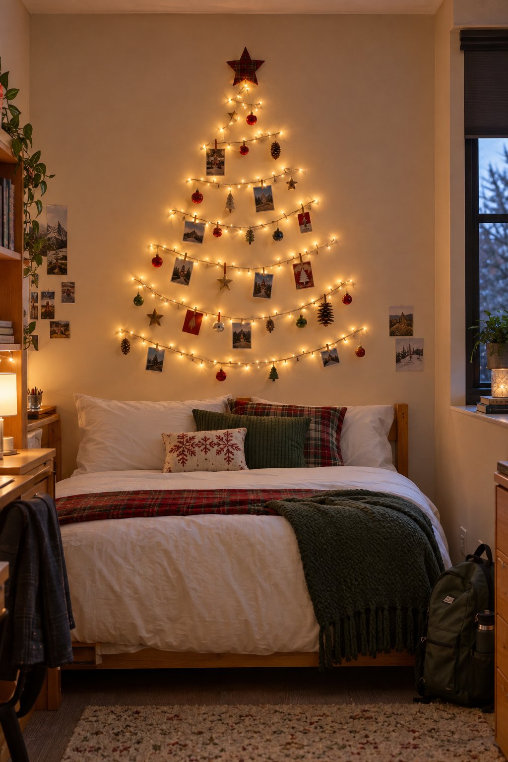Dorm Christmas Tree of Lights and Photos
