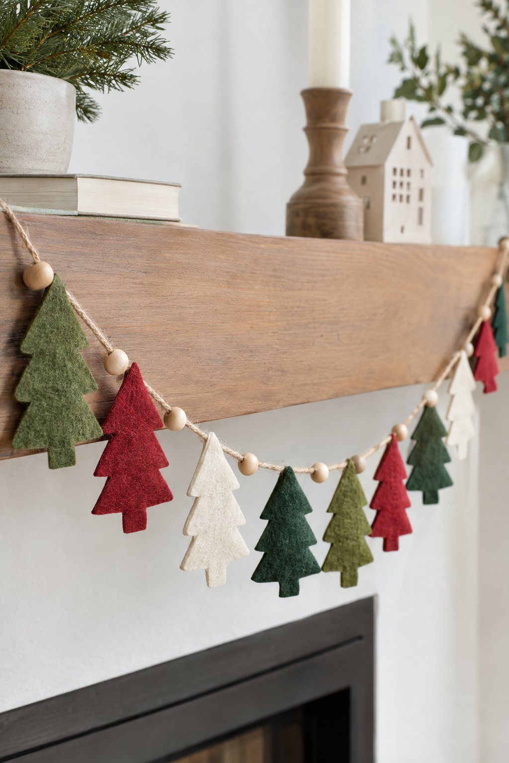 felt christmas tree garland
