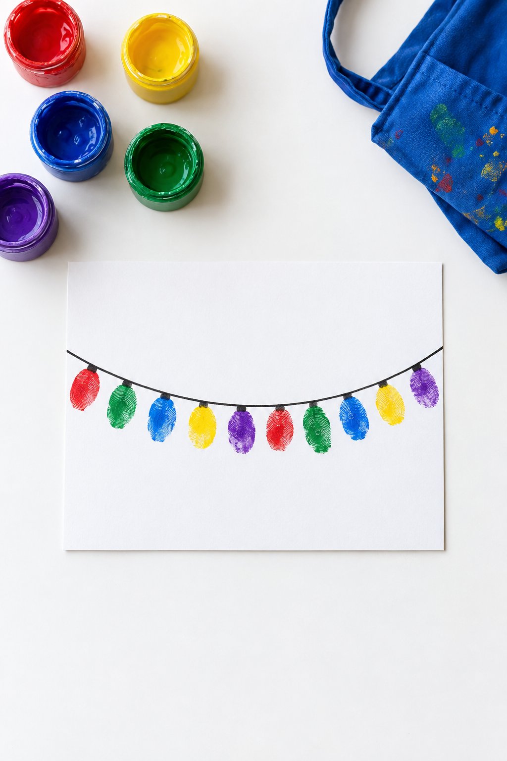 fingerprint christmas light card