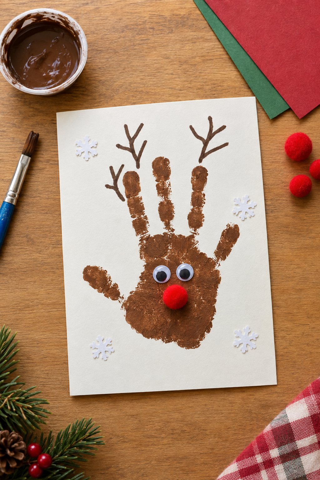 handprint reindeer card