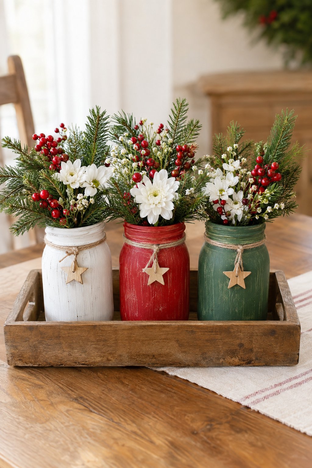 mason jar christmas centerpiece