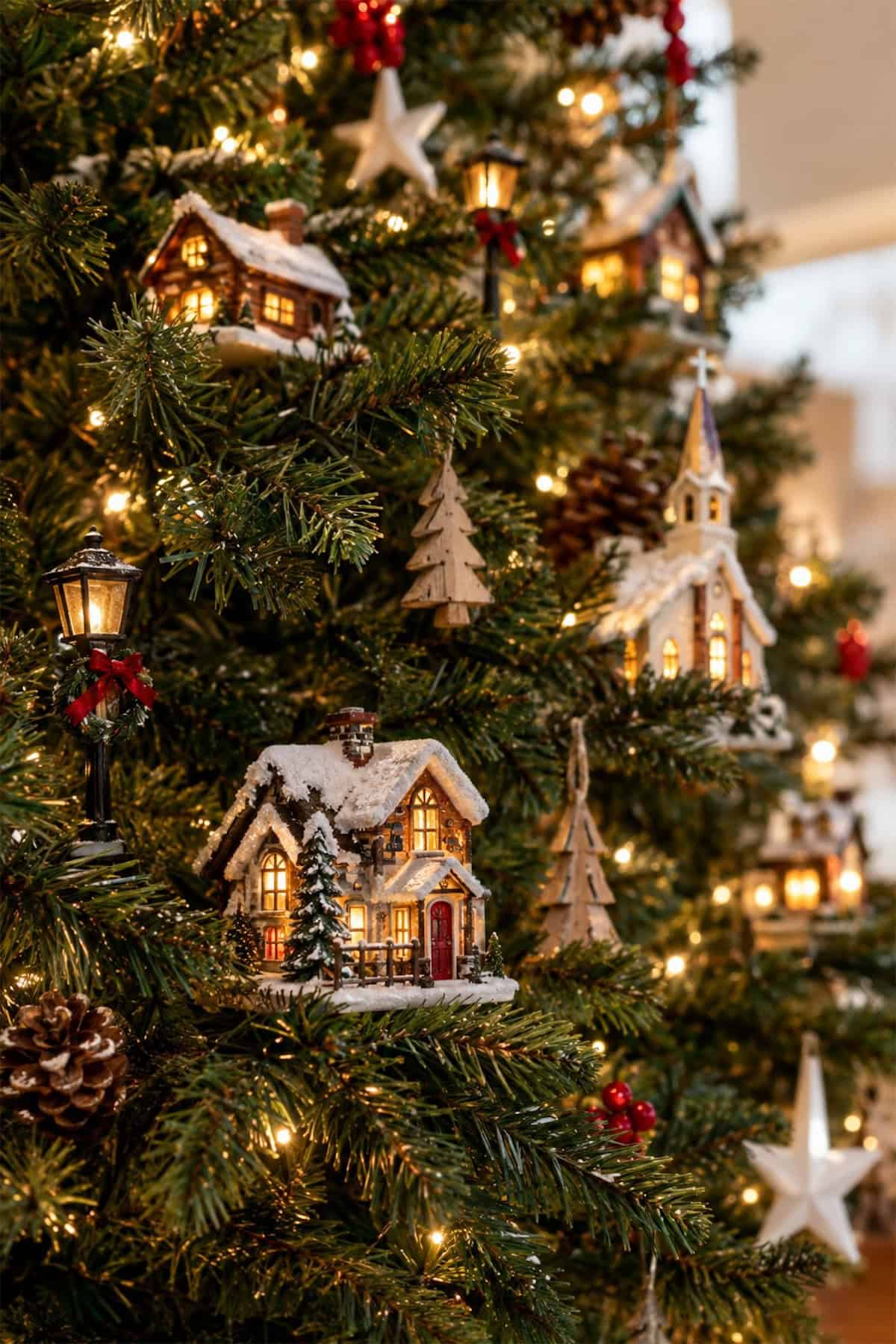 A Mini Village Within the Christmas Tree