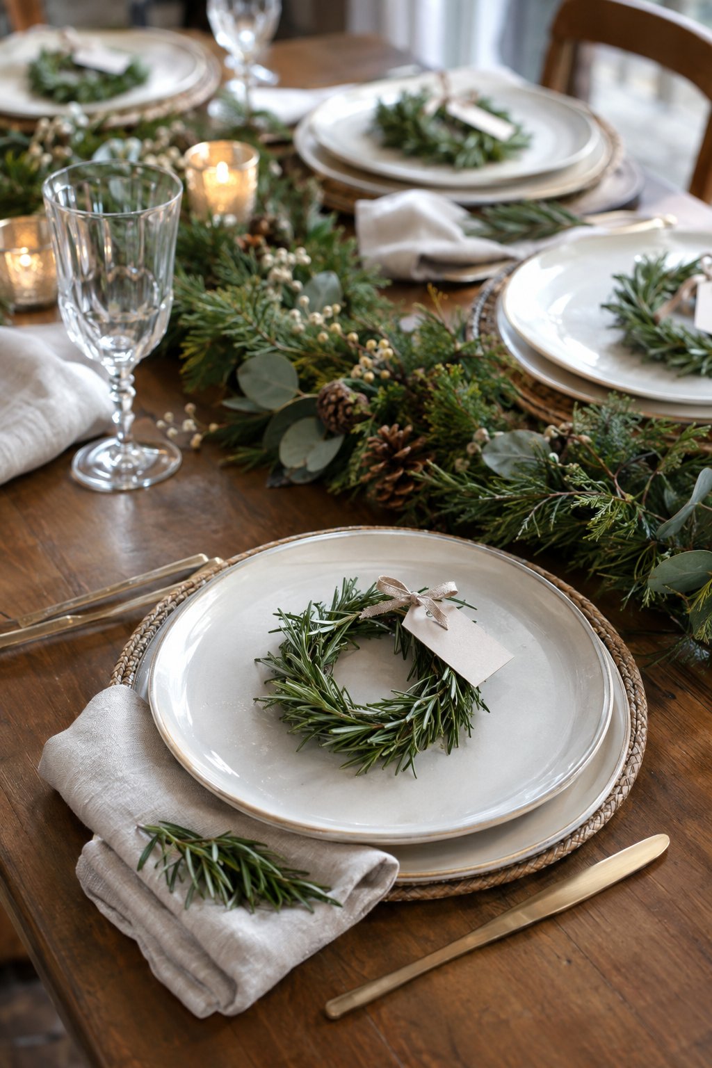 mini wreath place cards