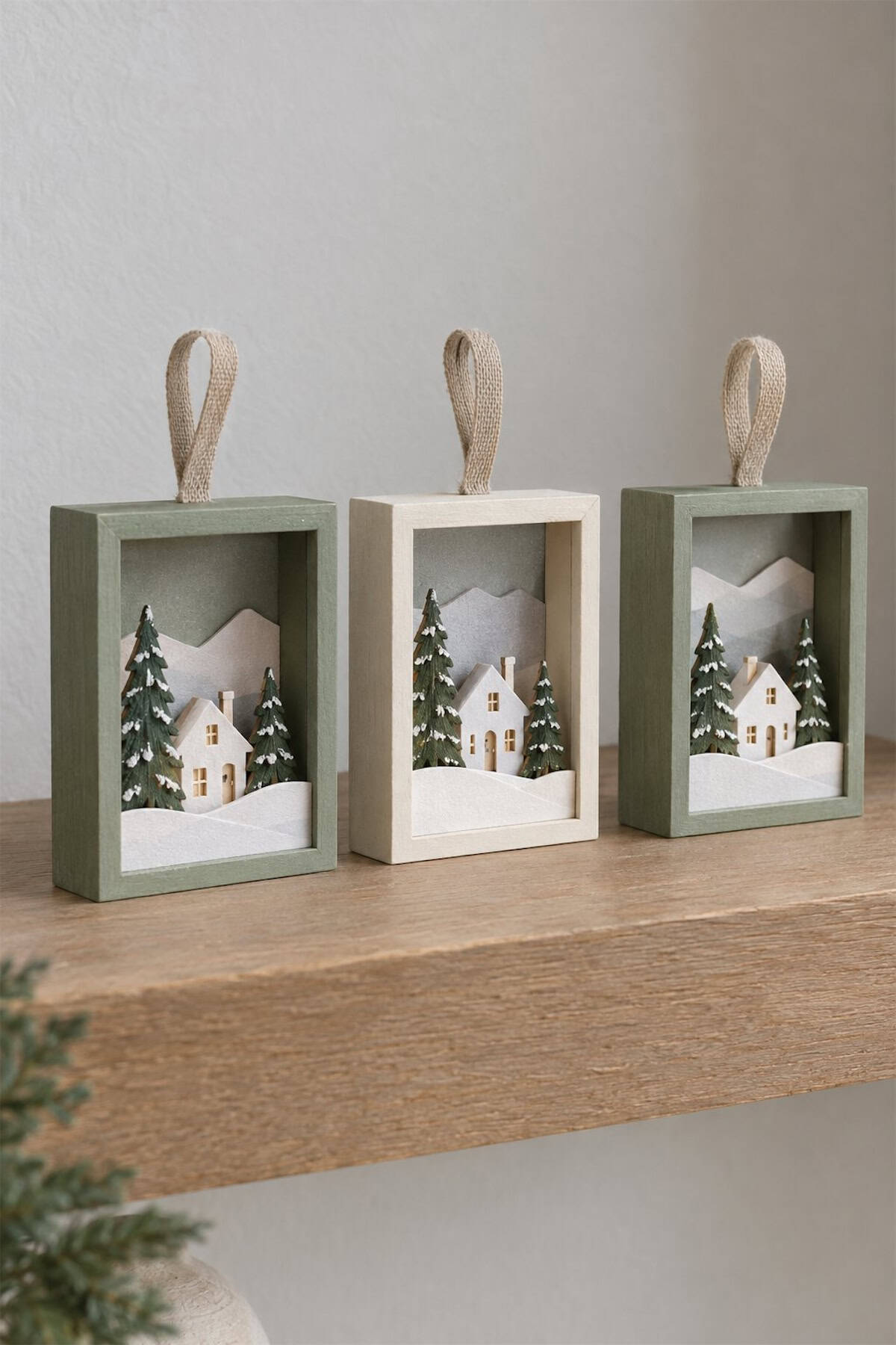 miniature winter scene shadow boxes