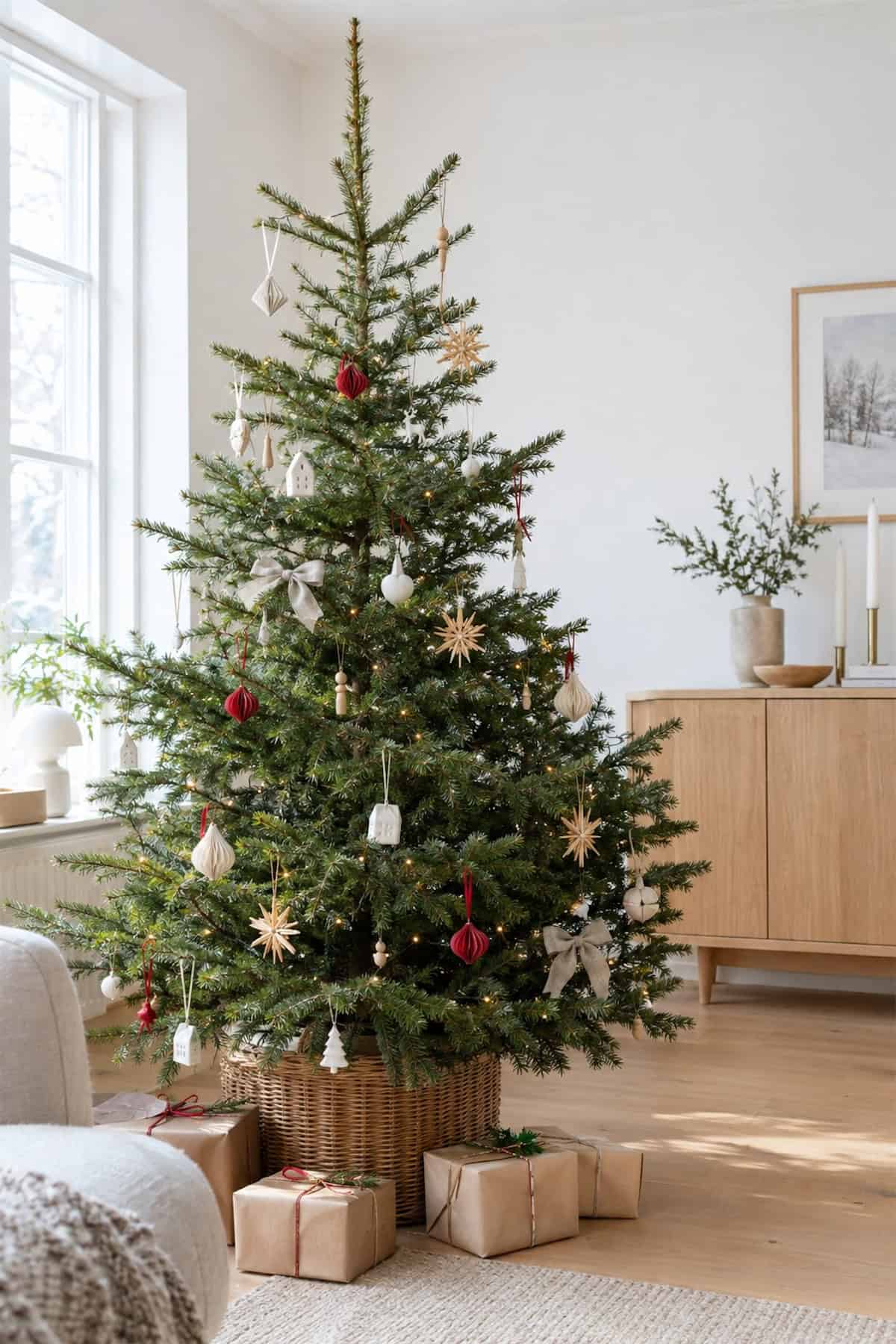 Open Branches on a Scandinavian Christmas Tree