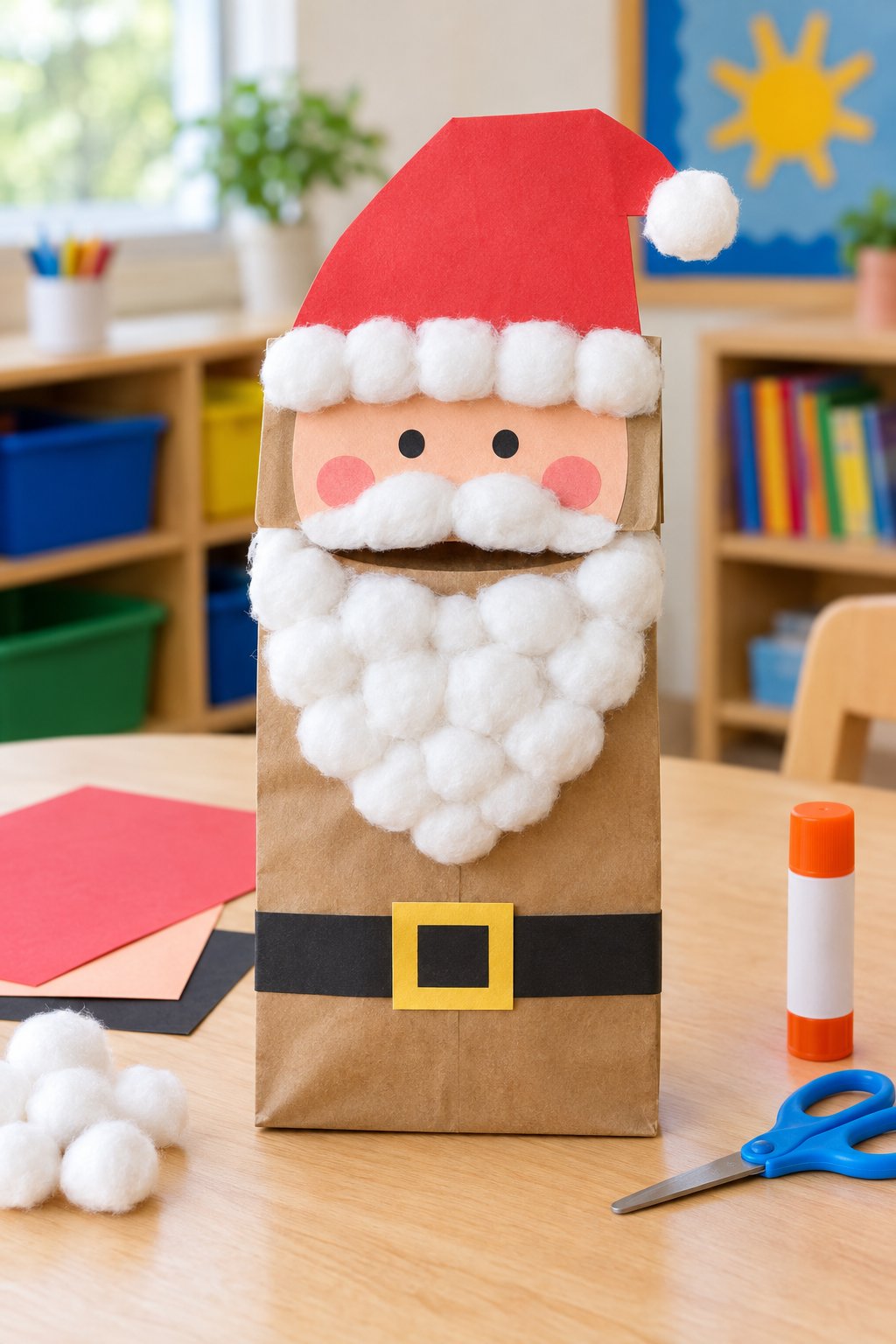 paper bag santa puppet