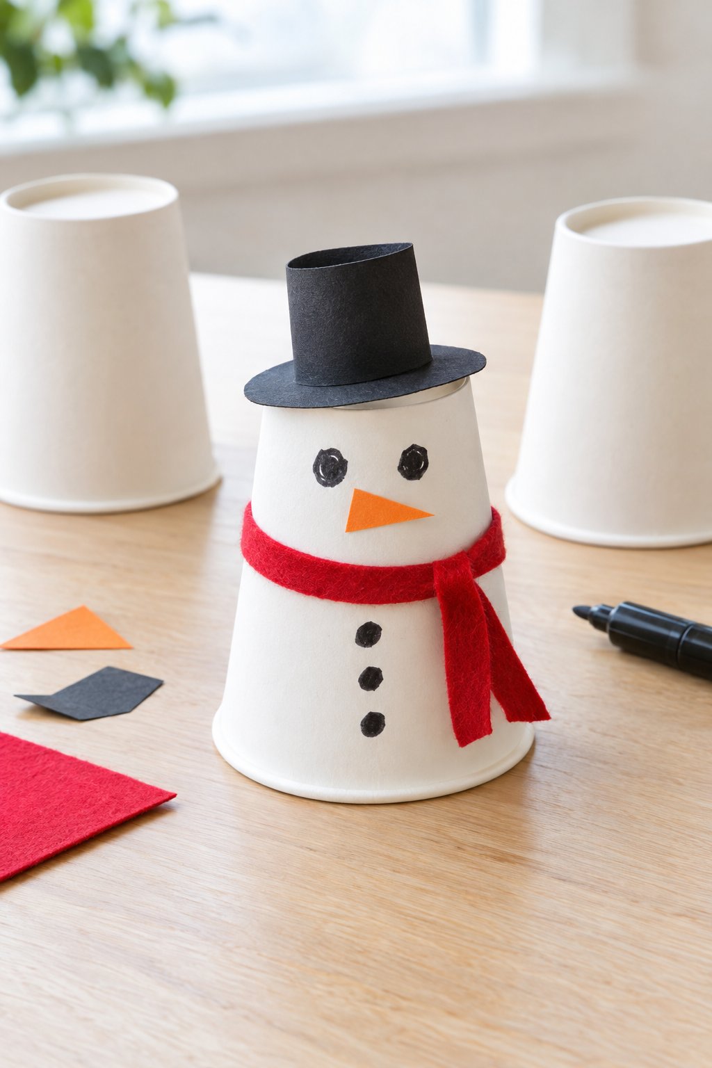 paper cup snowman