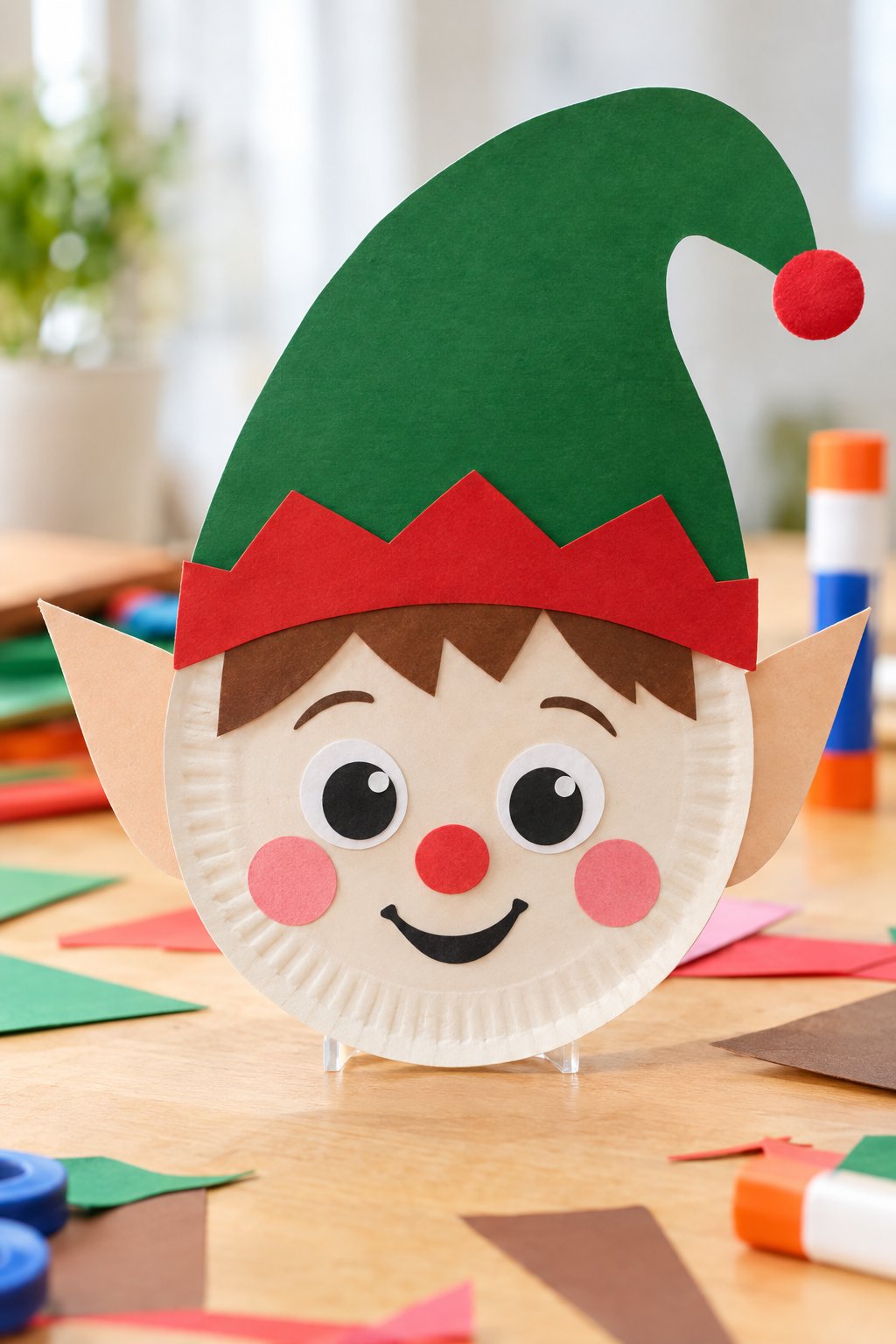 paper plate christmas elf