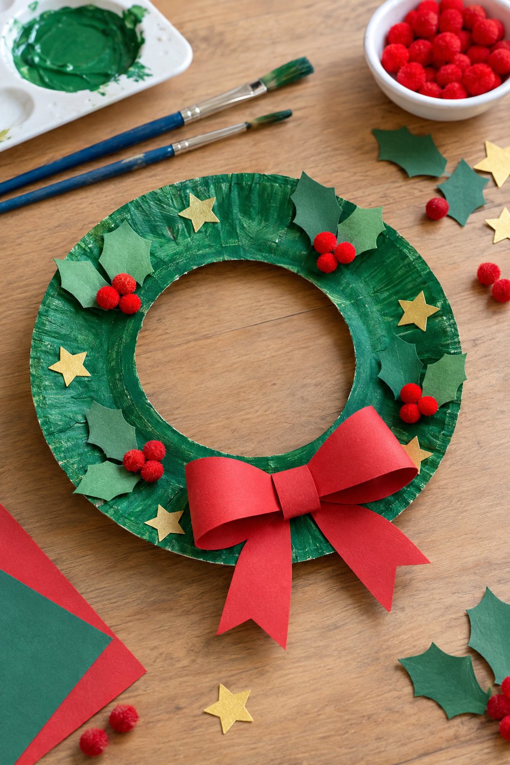 paper plate christmas wreath