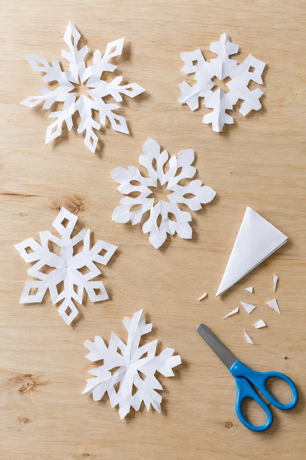 paper snowflake cutting craft