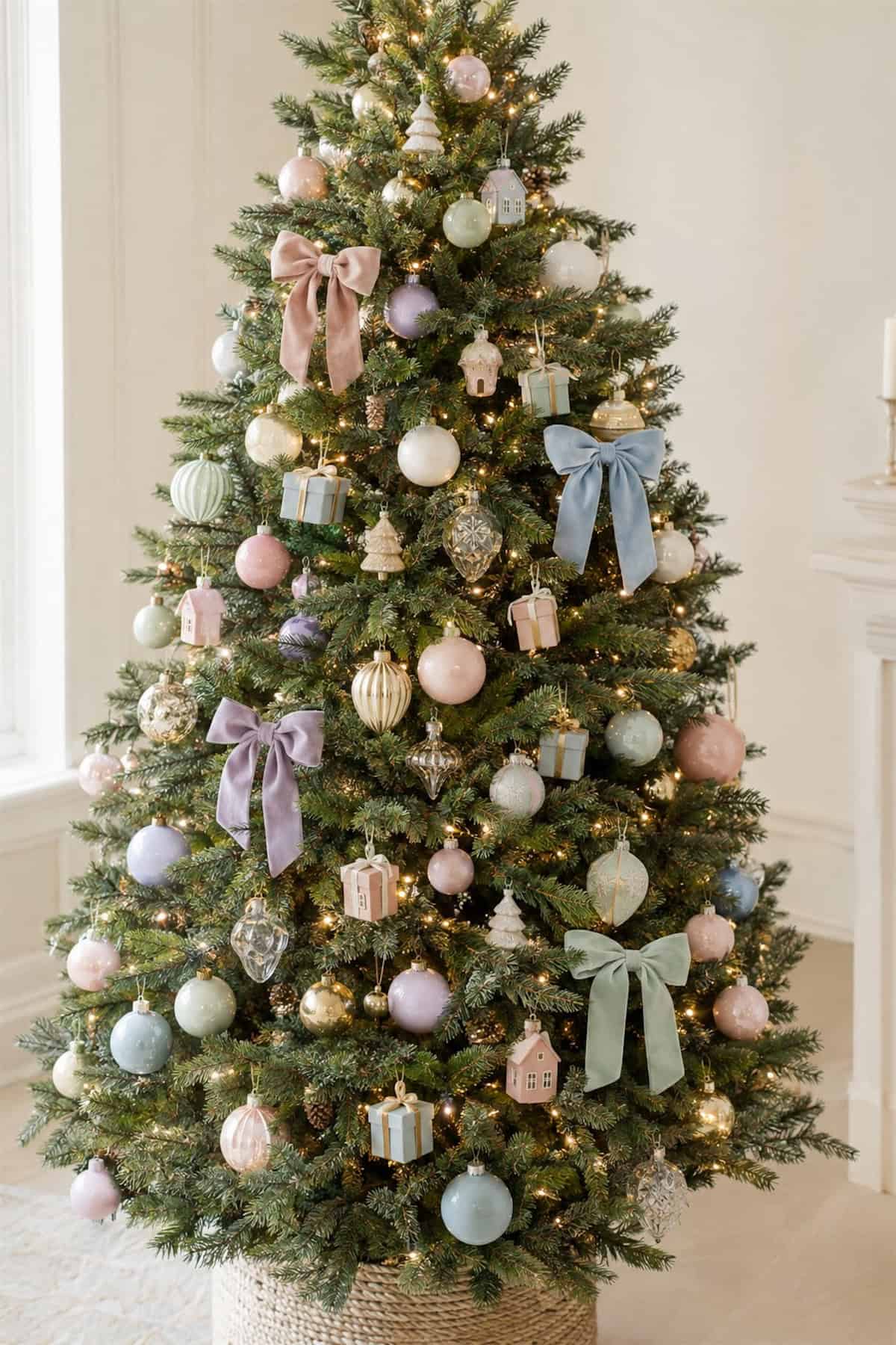 Pastel Baubles Across the Christmas Tree