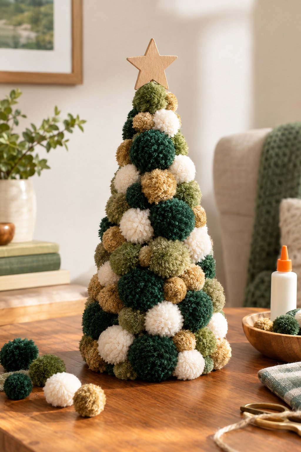 pom pom christmas tree cone