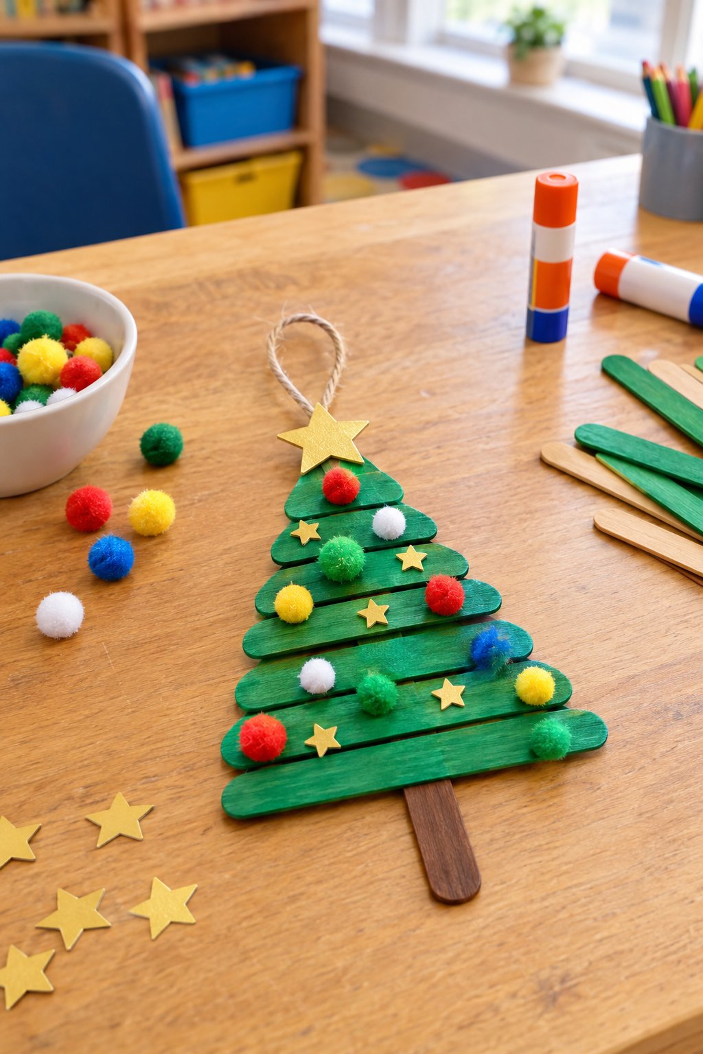 popsicle stick christmas tree