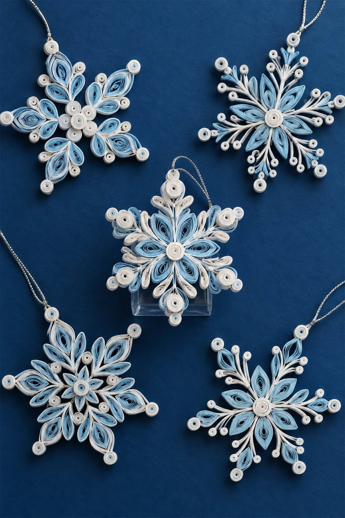 quilled paper snowflake ornaments